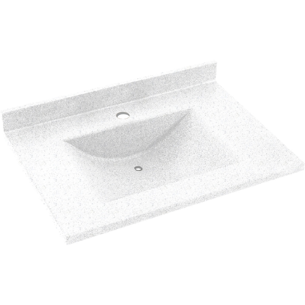 Composite 37-in x 22-in Integral Single Sink Bathroom Vanity Top in Arctic Granite