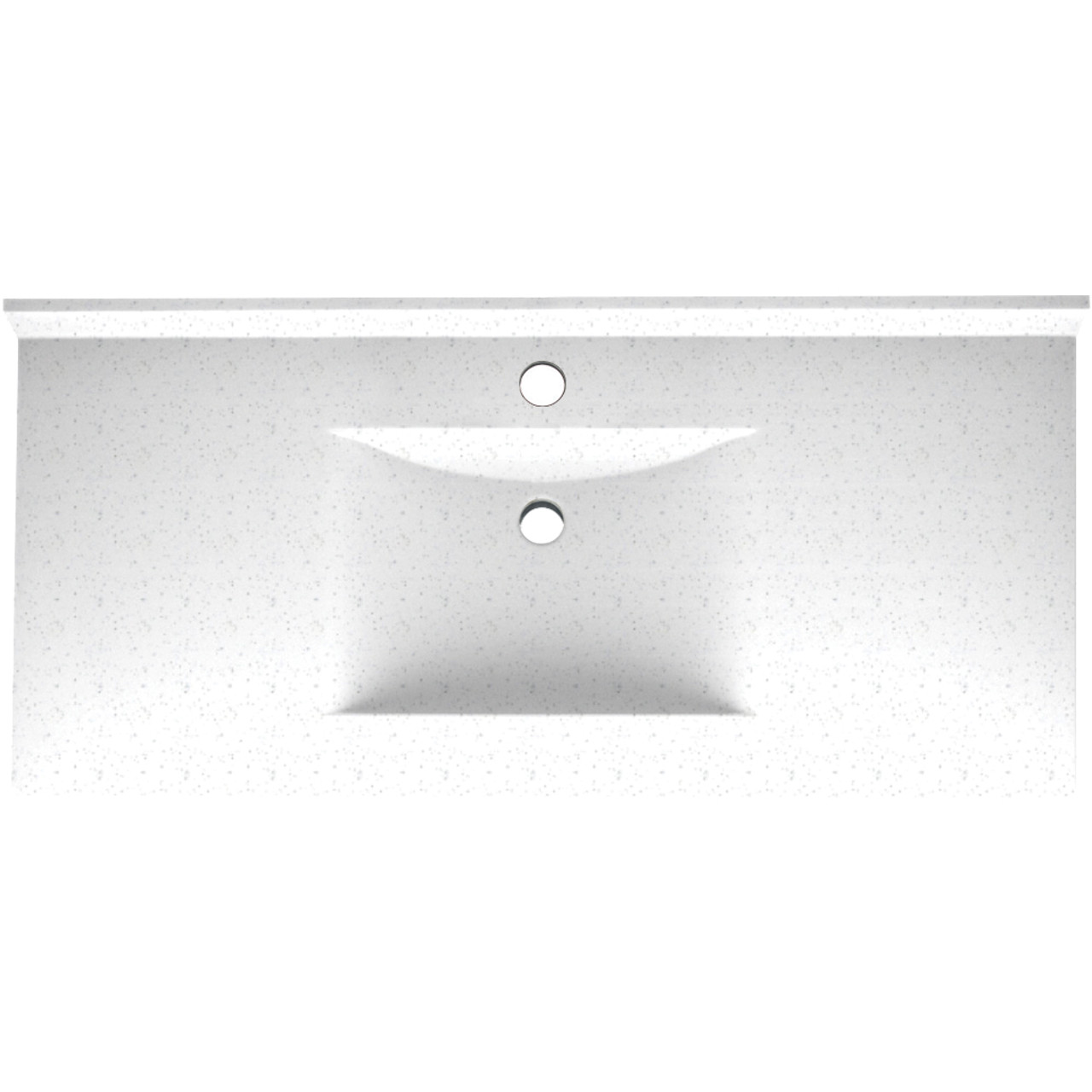 Composite 43-in x 22-in Integral Single Sink Bathroom Vanity Top in Arctic Granite