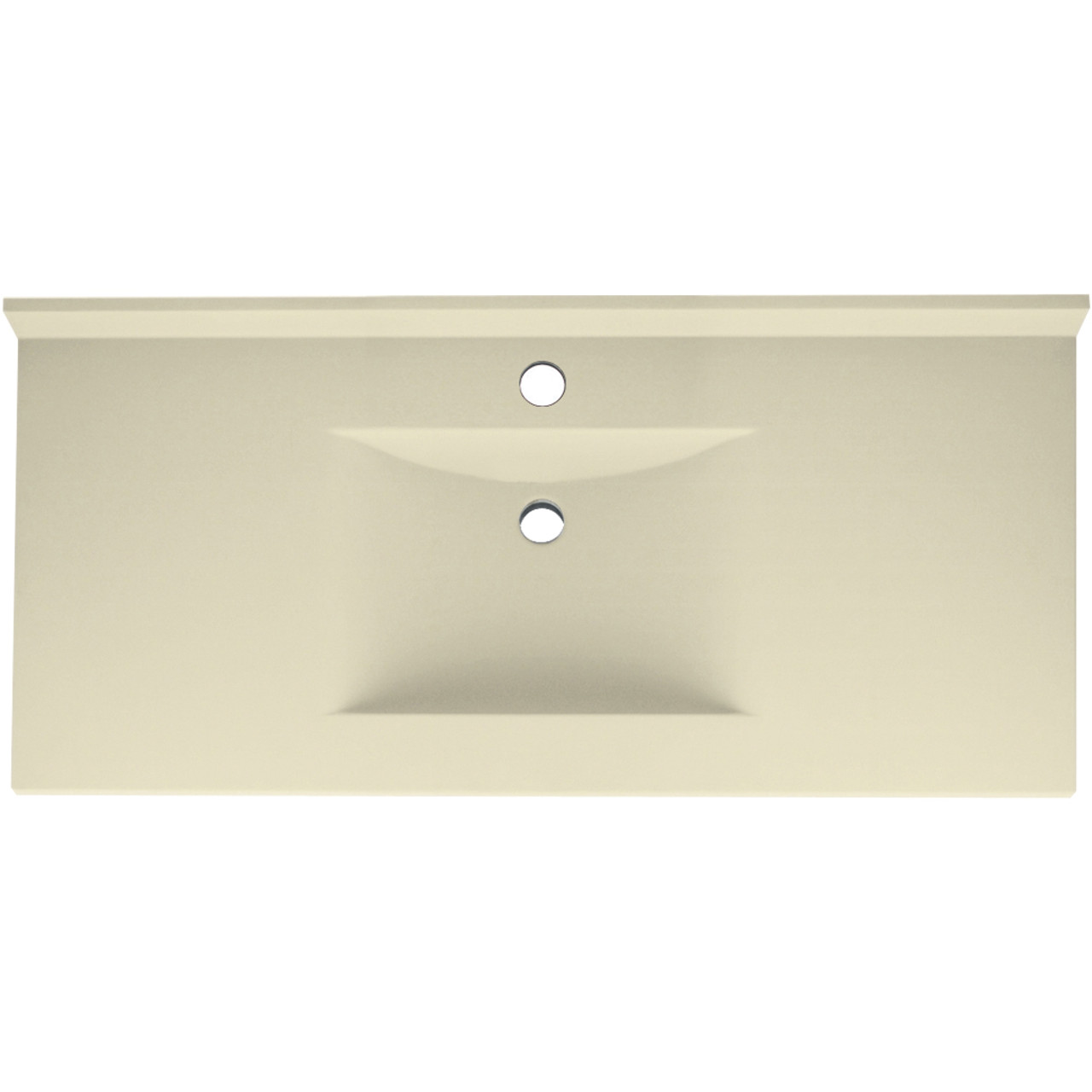 Composite 43-in x 22-in Integral Single Sink Bathroom Vanity Top in Bone