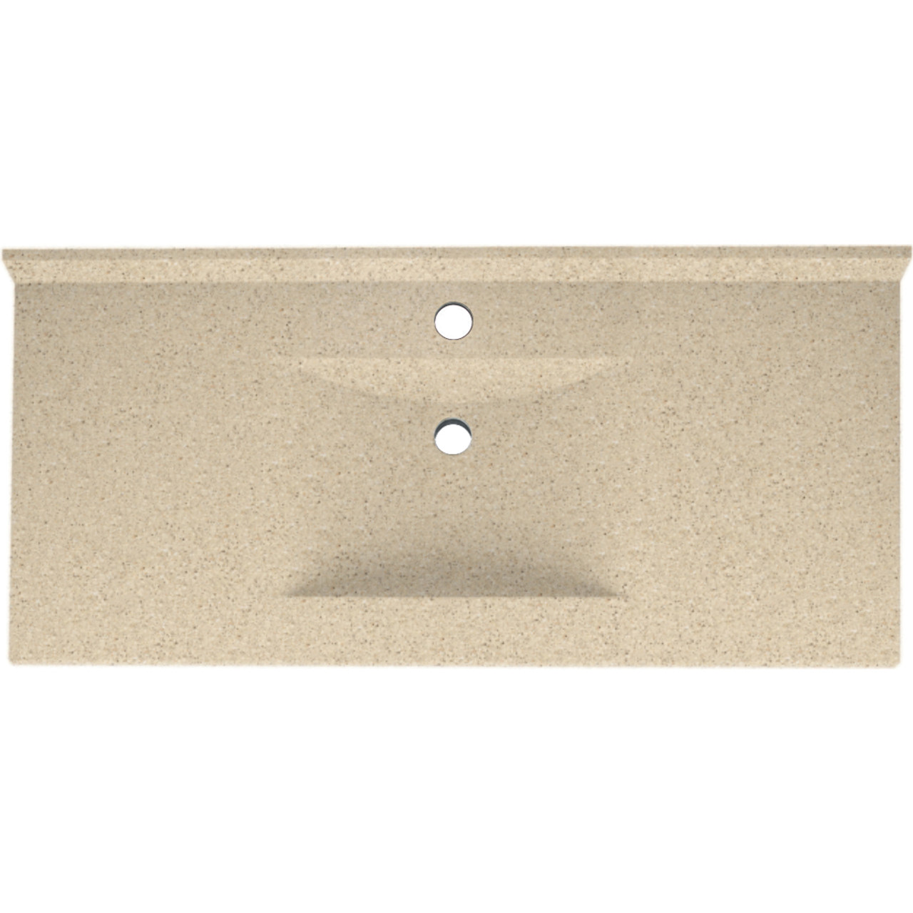 Composite 43-in x 22-in Integral Single Sink Bathroom Vanity Top in Bermuda Sand