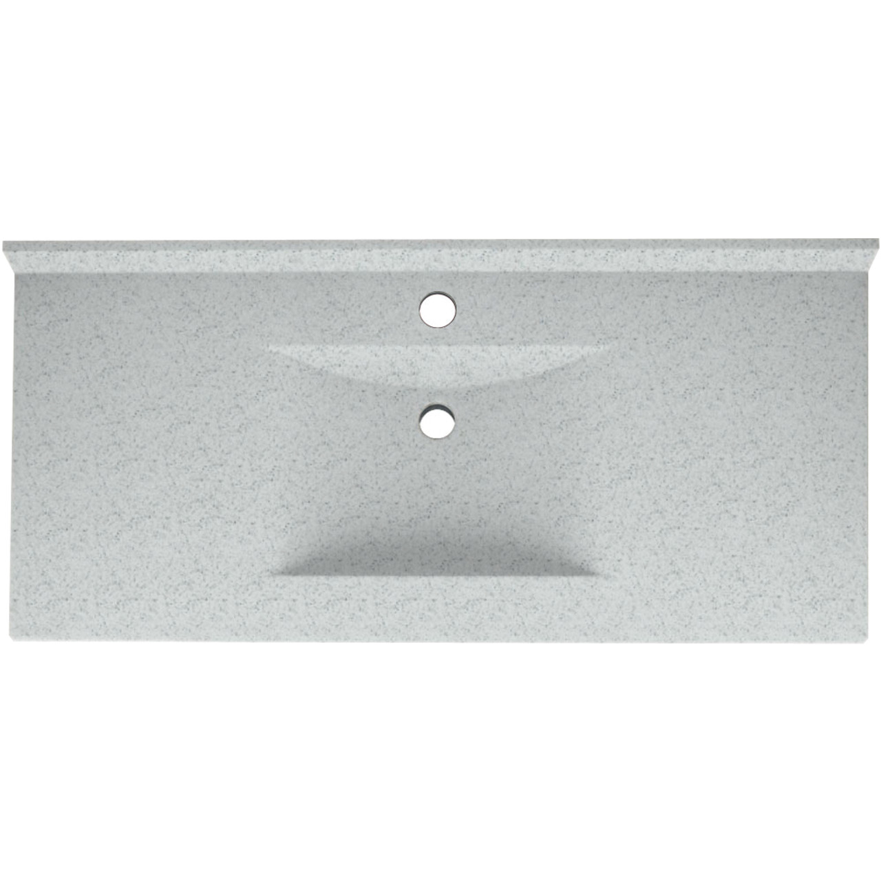 Composite 43-in x 22-in Integral Single Sink Bathroom Vanity Top in Tahiti Gray