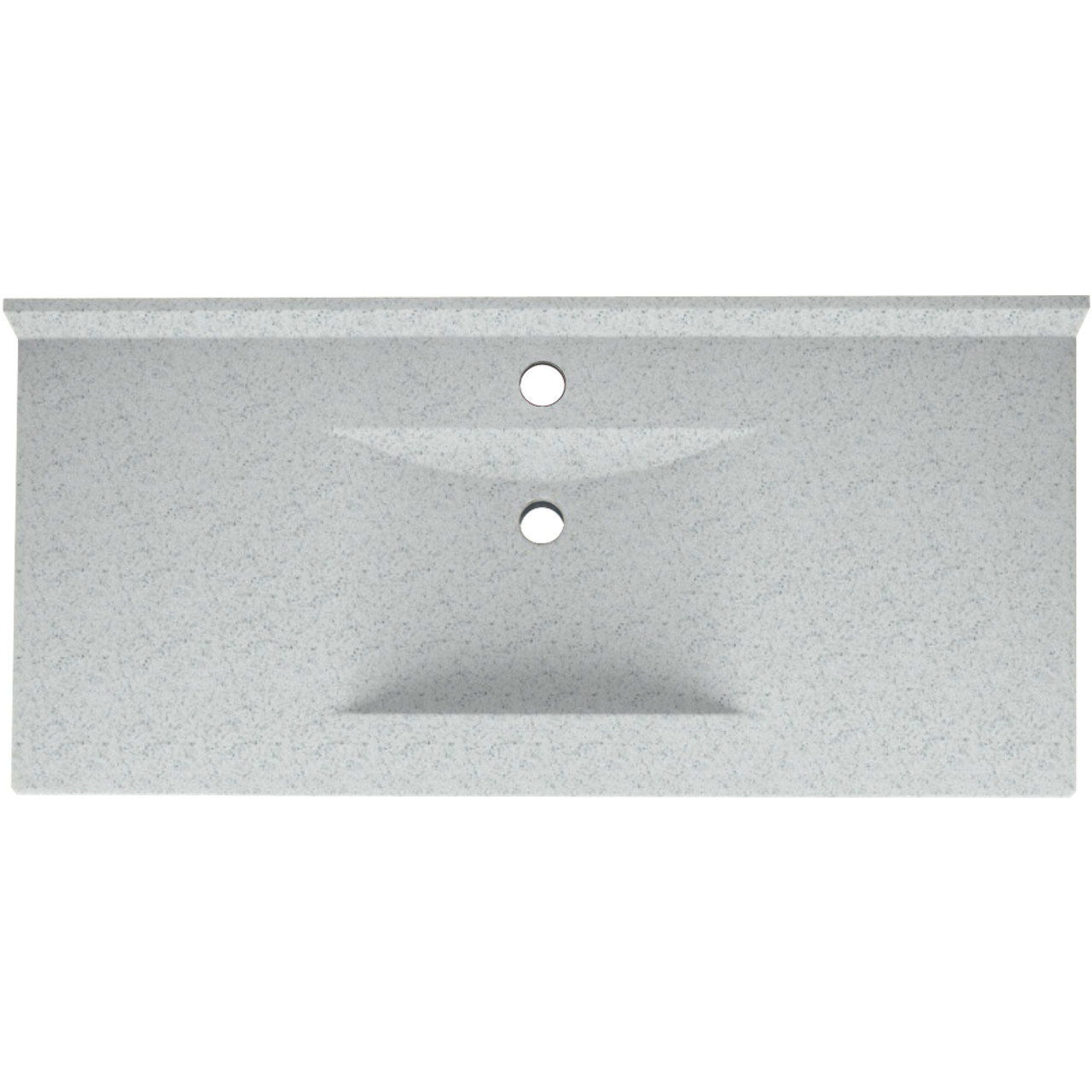 Composite 49-in x 22-in Integral Single Sink Bathroom Vanity Top in Tahiti Gray