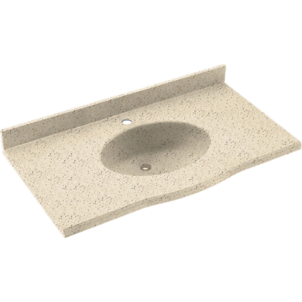 Swan EV1B2237-050 Solid Surface 37-in x 22-in Integral Single Sink Bathroom Vanity Top in Tahiti Desert