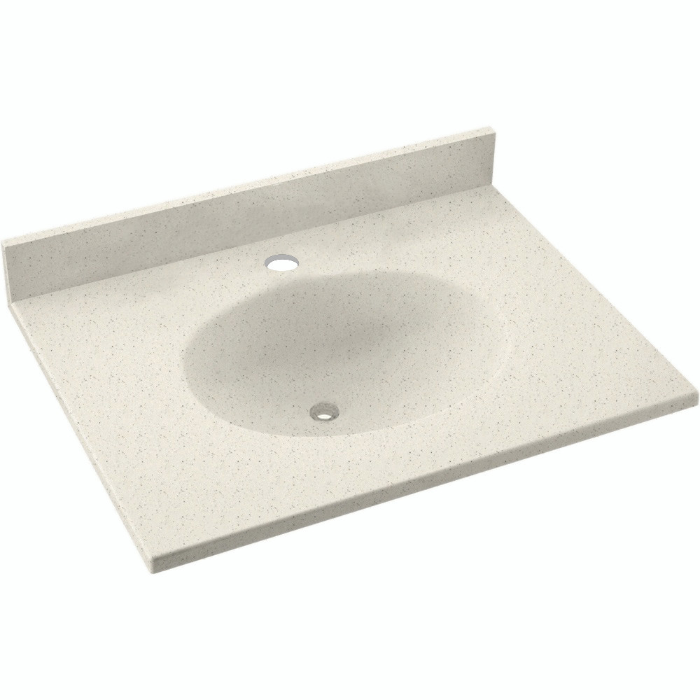 Solid Surface 25-in x 19-in Integral Single Sink Bathroom Vanity Top in Tahiti Matrix