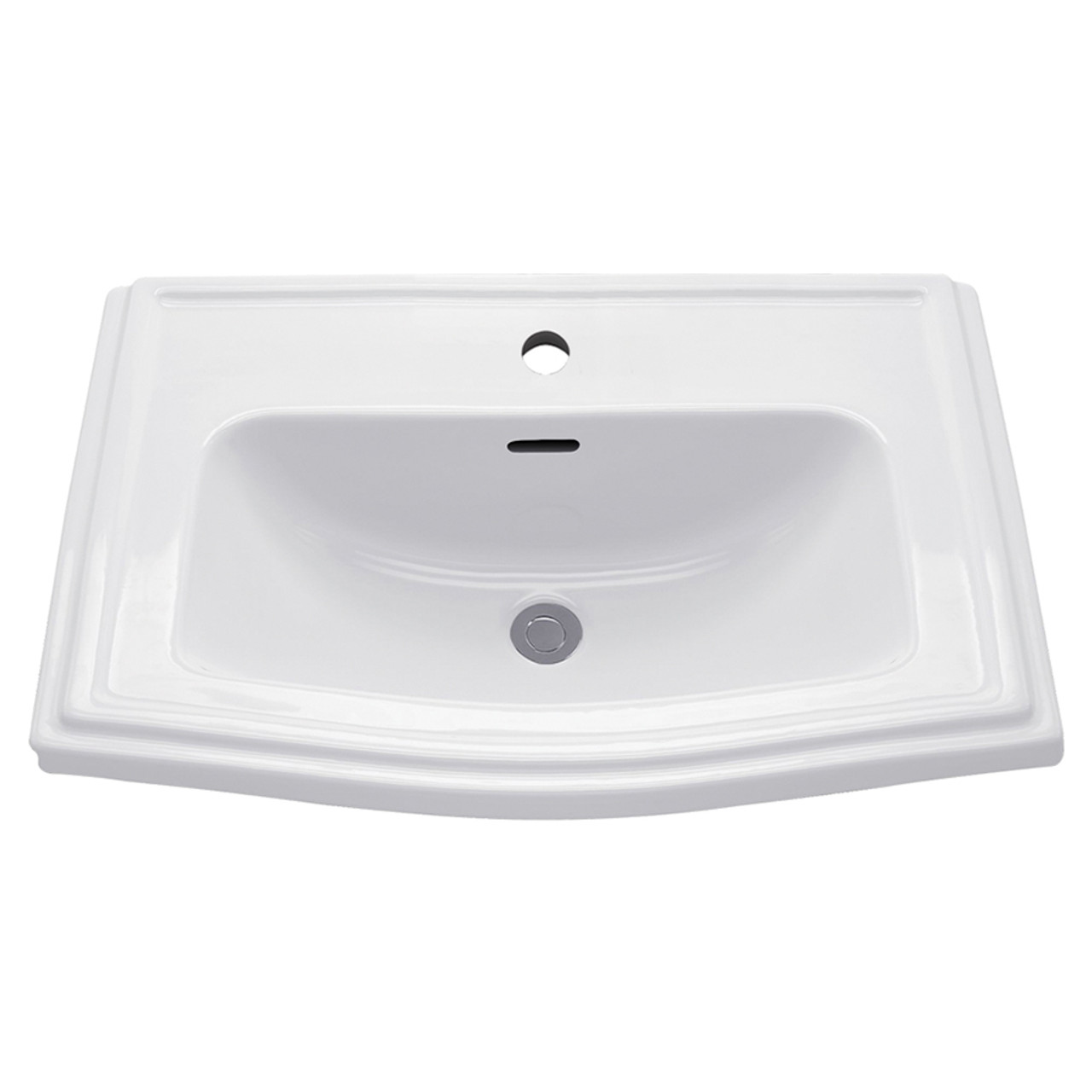 25-in Drop In Bathroom Sink with Single Faucet Hole Drilled and Overflow in Cotton 25-in Drop In Bathroom Sink with Single Faucet Hole Drilled and Overflow in Cotton