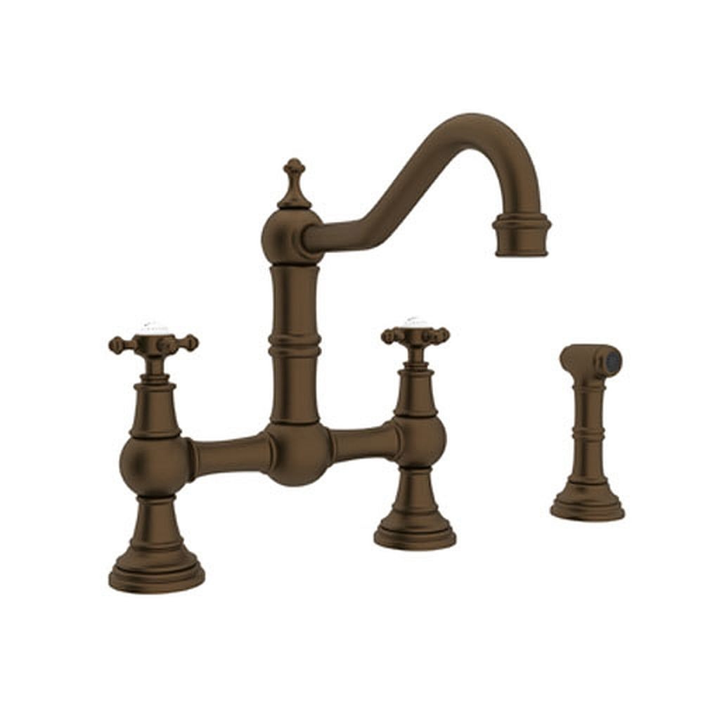 Rohl U.4755X-EB-2 Bridge Kitchen Faucet in English Bronze