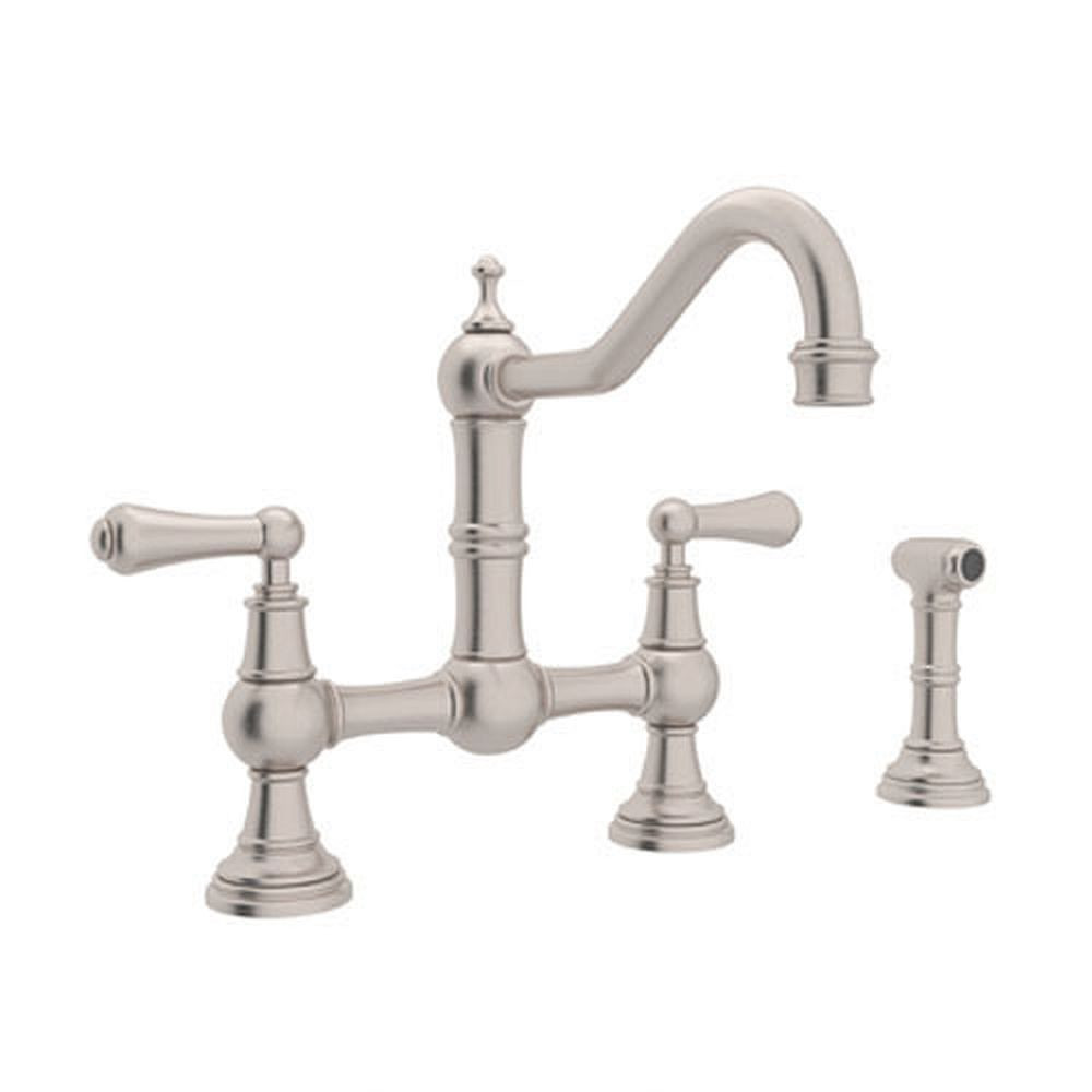 Rohl U.4756L-STN-2 Bridge Kitchen Faucet in Satin Nickel