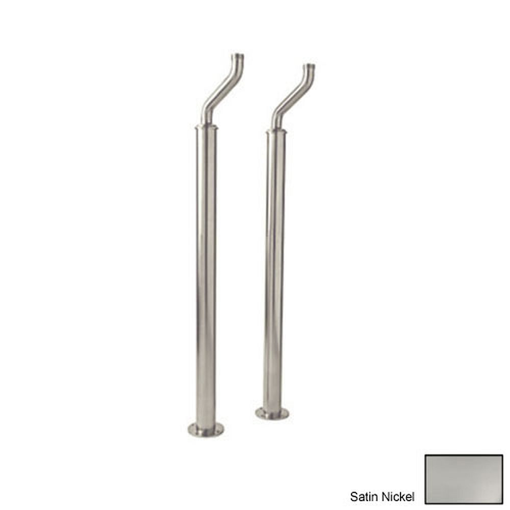 Set of 32in Floor Standing Supply Unions in Satin Nickel