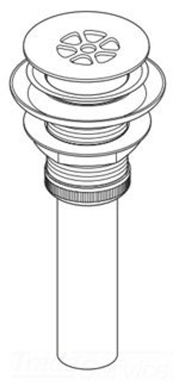 Grid Strainer Drain Assembly - Less Overflow Hole in Matte Black