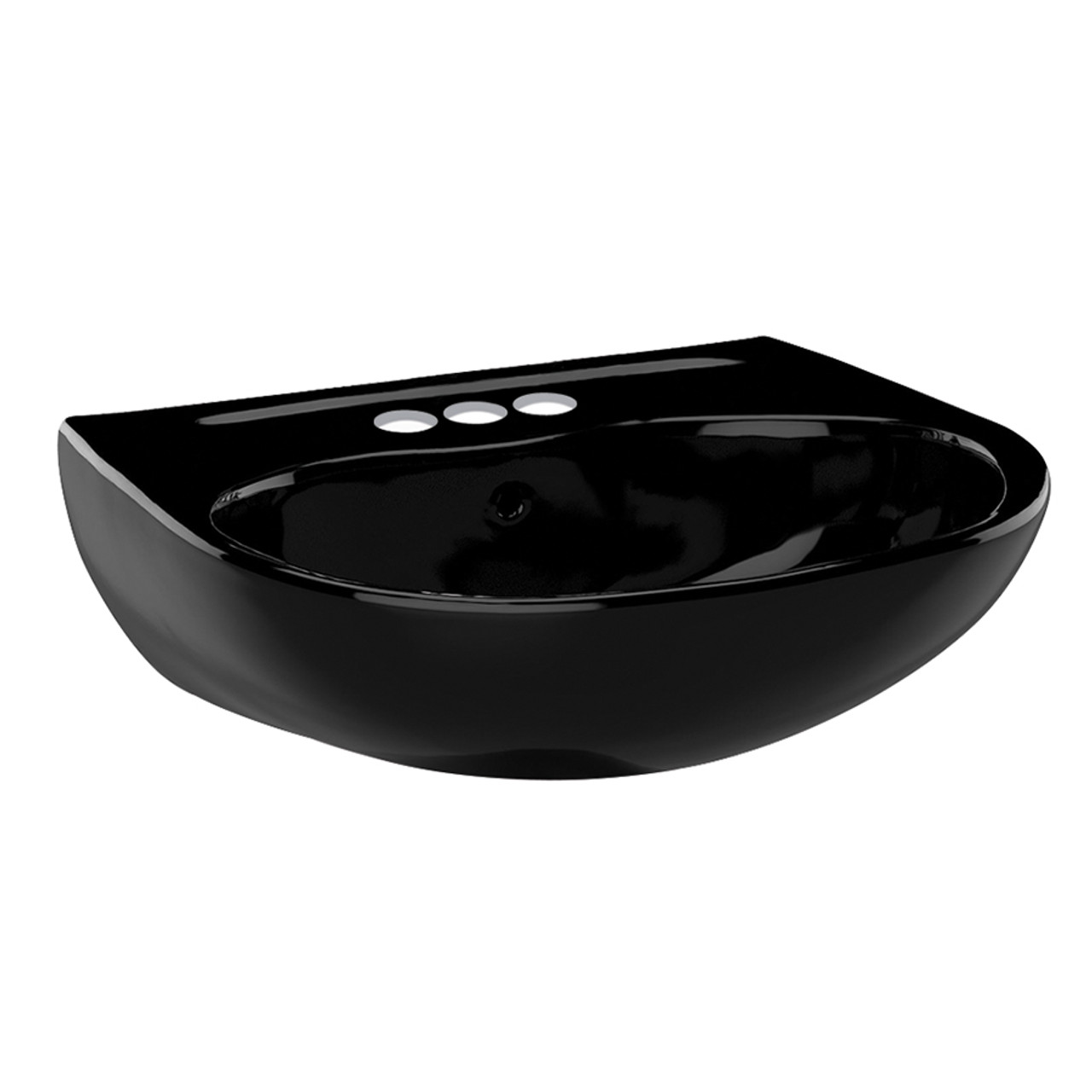 Toto Supreme LT241.4#51 22-7/8-in Wall Mounted Bathroom Sink with 3 Faucet Holes Drilled and Overflow in Ebony