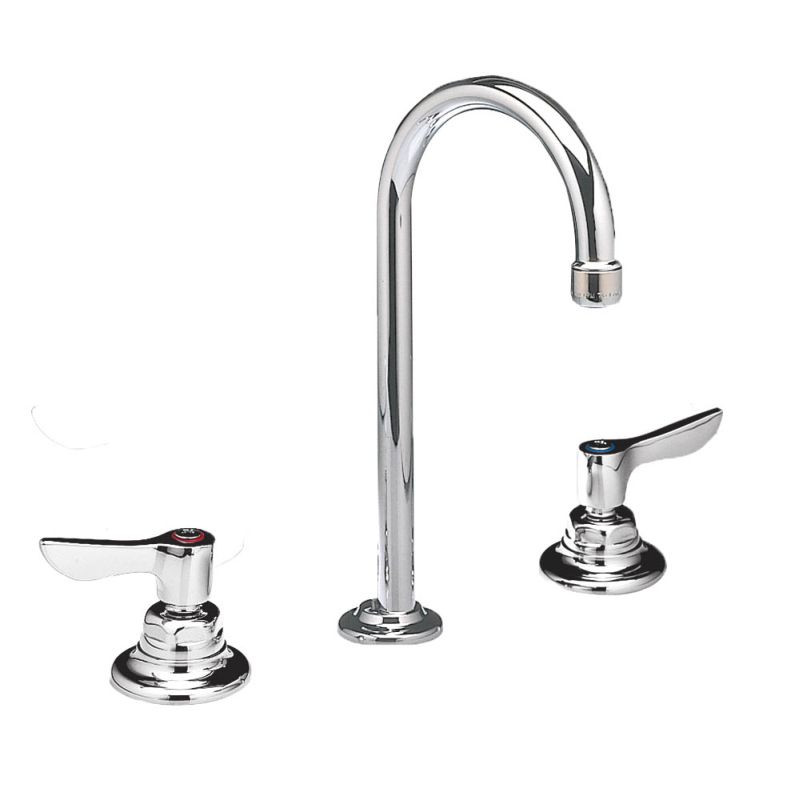 Widespread 0.5 GPM Faucet with Rigid/Swivel Spout and Lever Handles in Chrome