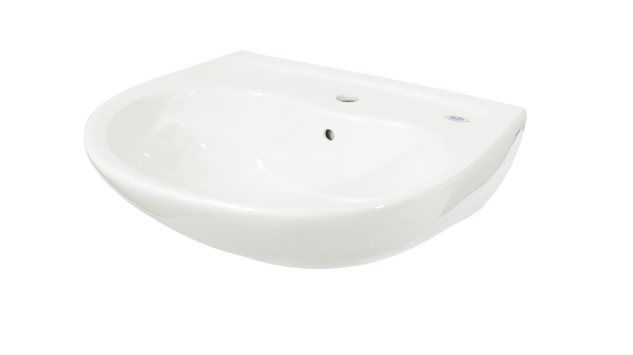 Toto LT241G#01 22-7/8-in Wall Mounted Bathroom Sink with Single Faucet Hole Drilled, Overflow and SanaGloss Ceramic Glaze in Cotton