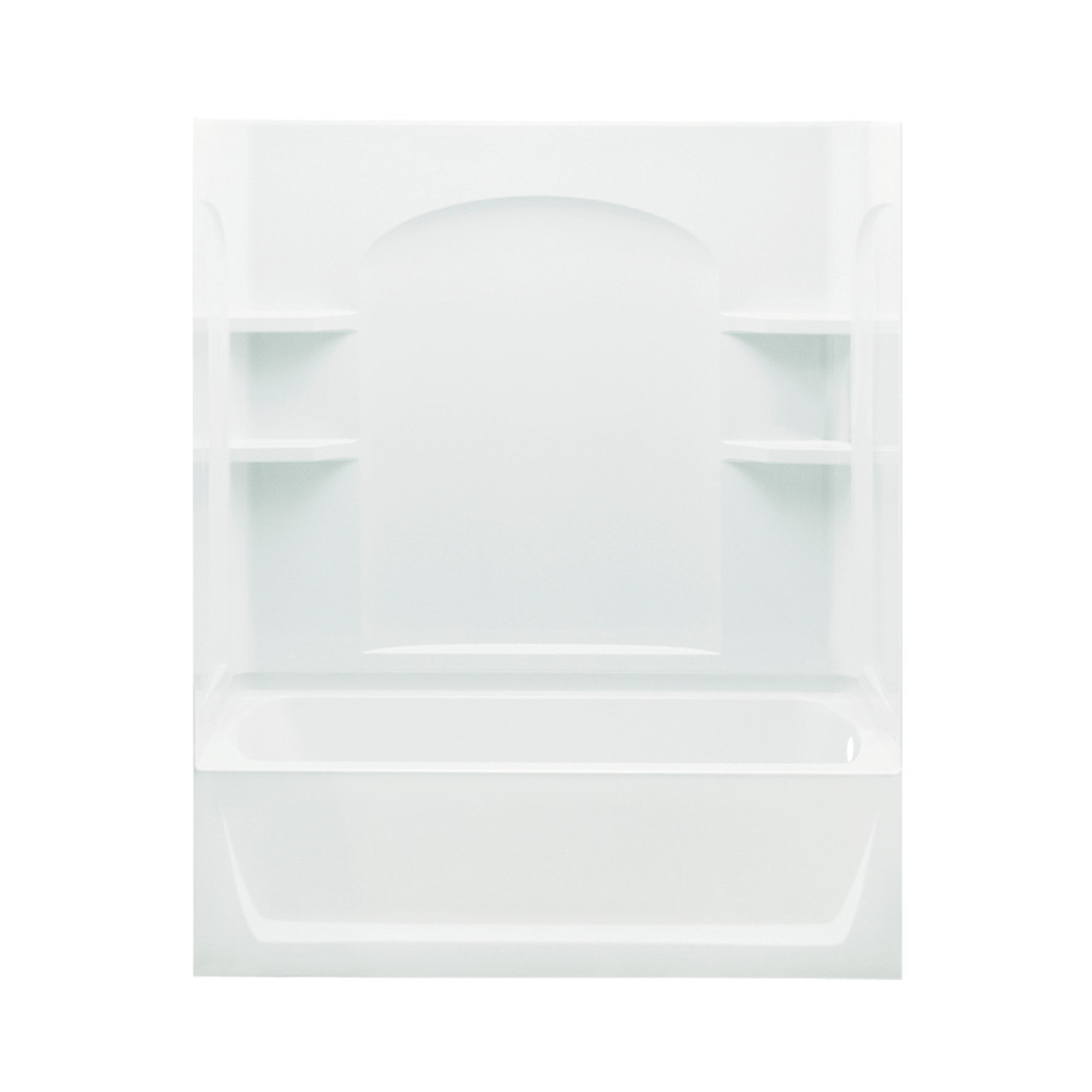 74-in x 32-in x 60-in Vikrell Wall and Floor 4-Piece Alcove Shower Kit with Bathtub in White 74-in x 32-in x 60-in Vikrell Wall and Floor 4-Piece Alcove Shower Kit with Bathtub in White