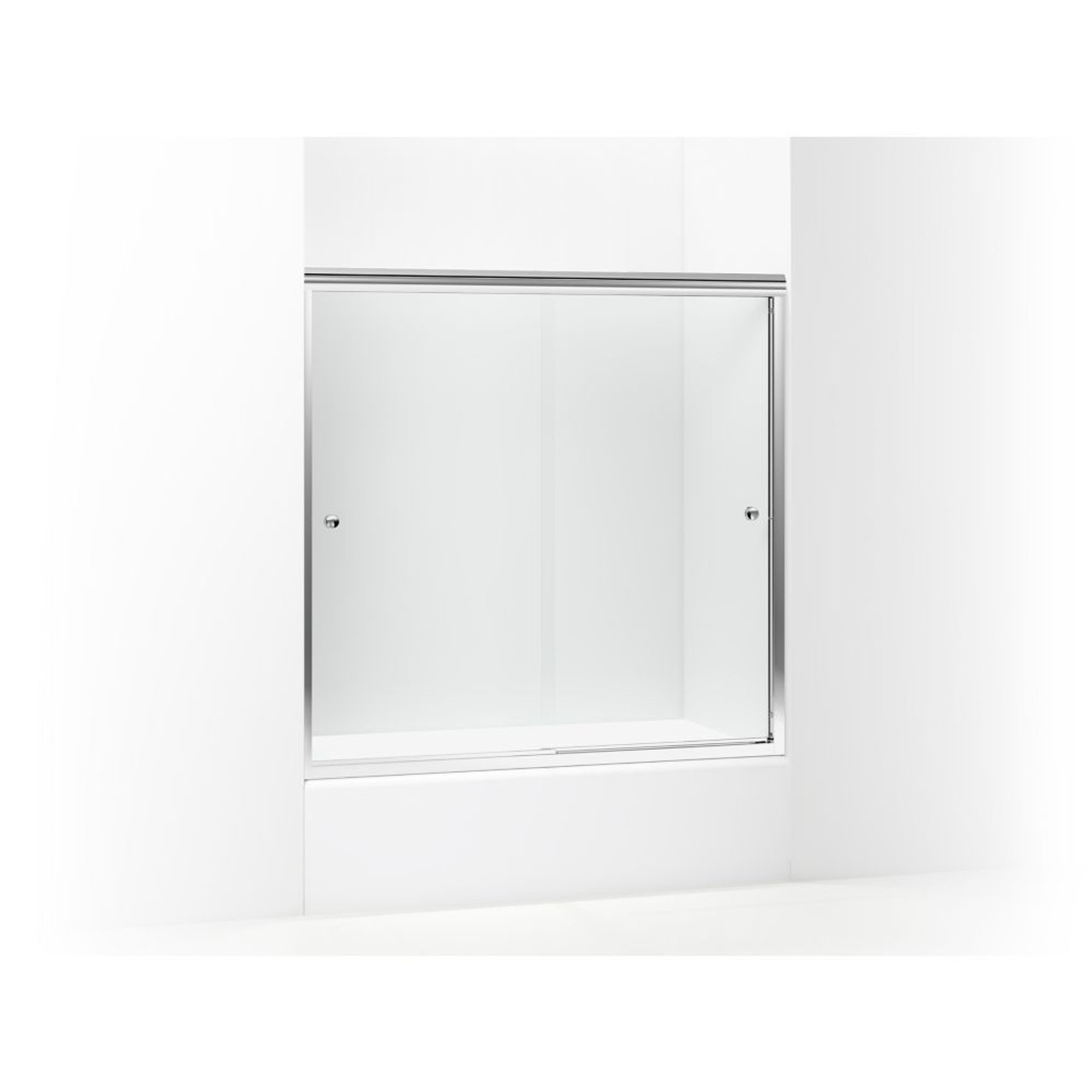 59.625-in x 58.31-in Frameless Bathtub Door in Silver with Clear Glass 59.625-in x 58.31-in Frameless Bathtub Door in Silver with Clear Glass