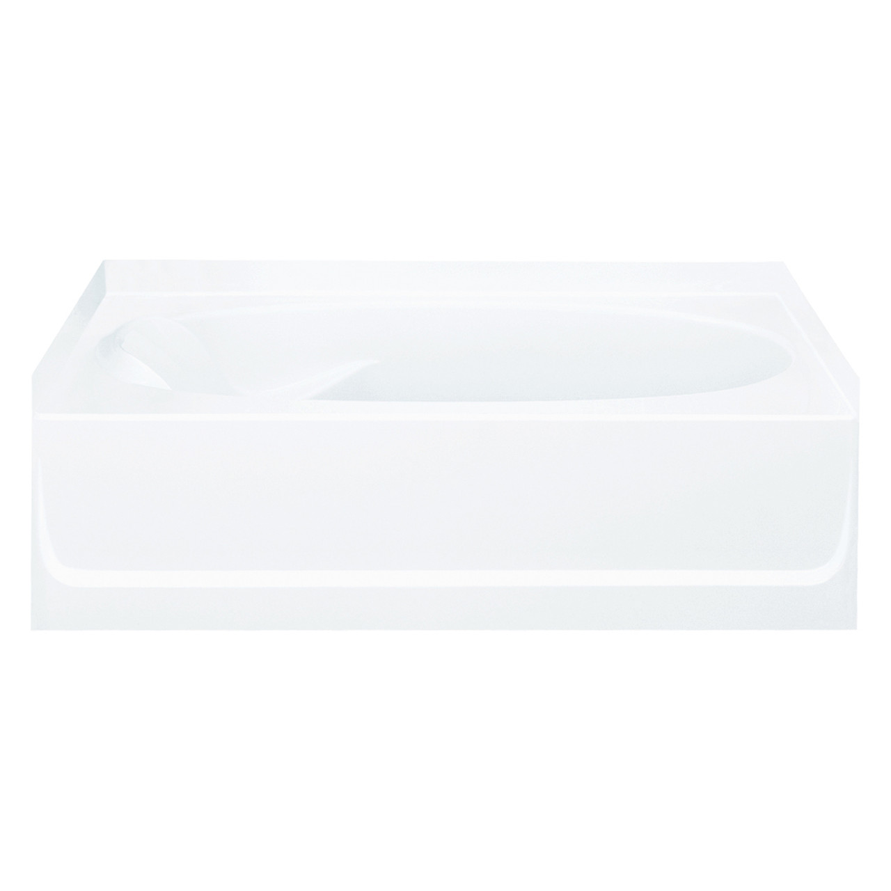 16-in x 36-in x 60.25-in Vikrell Oval in Rectangle Skirted Bathtub with Right-Hand Drain in White 16-in x 36-in x 60.25-in Vikrell Oval in Rectangle Skirted Bathtub with Right-Hand Drain in White