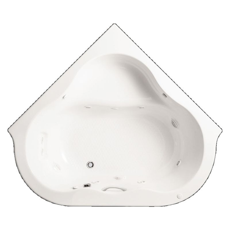 54-in x 54-in Corner Drop-In Acrylic Everclean Whirlpool with Factory Installed Heater