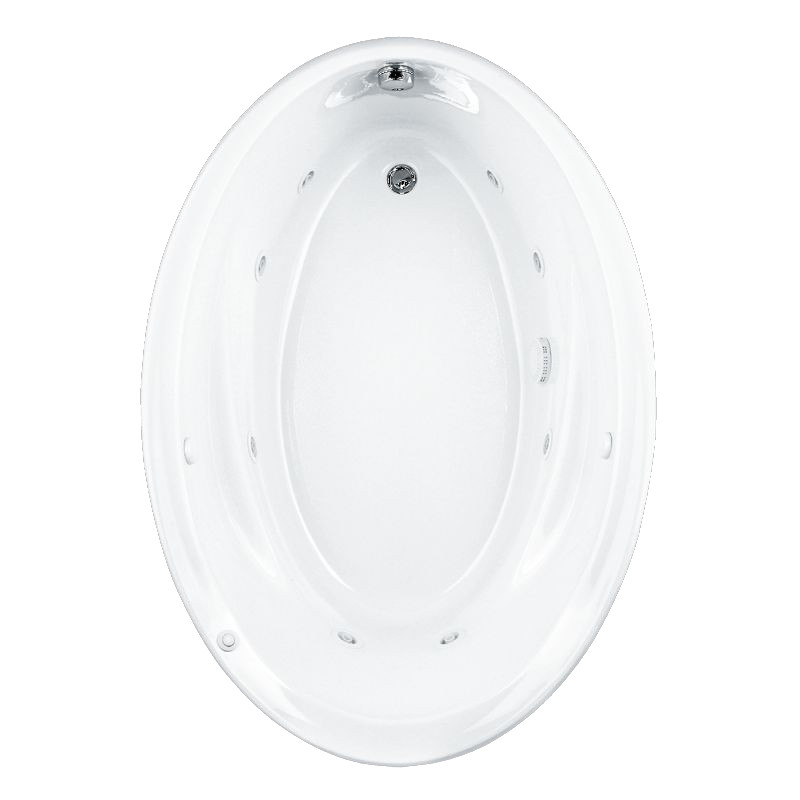 60-in x 42.25-in Drop-In Oval Acrylic Everclean Whirlpool