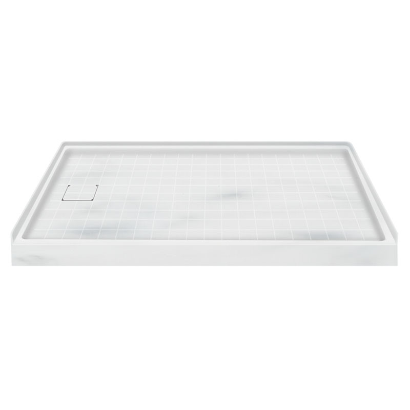 60 x 30 Solid Surface Shower Base Left Drain in Storm
