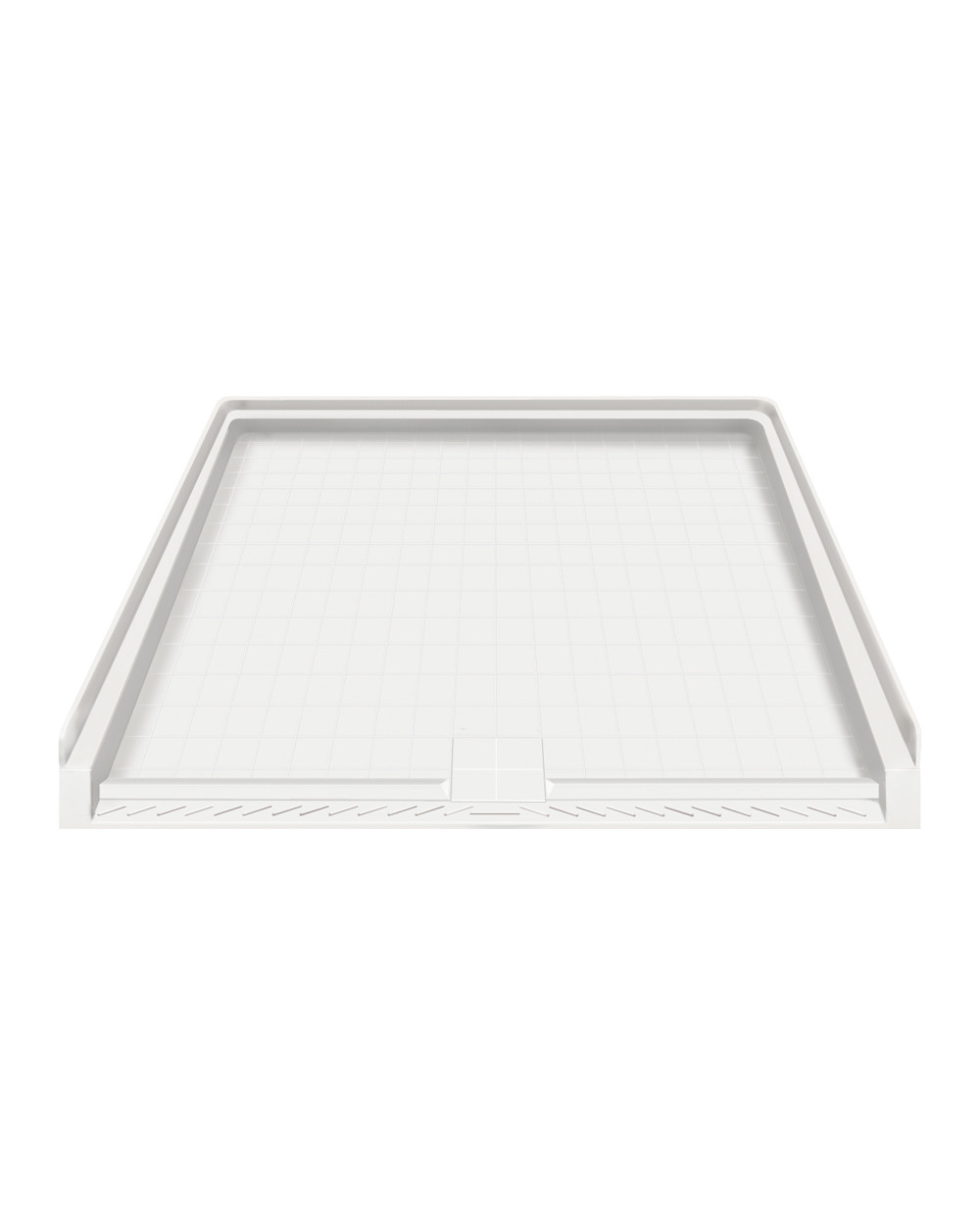39.5 x 37.75 Solid Surface Barrier Free Shower Base with Trench Drain in White