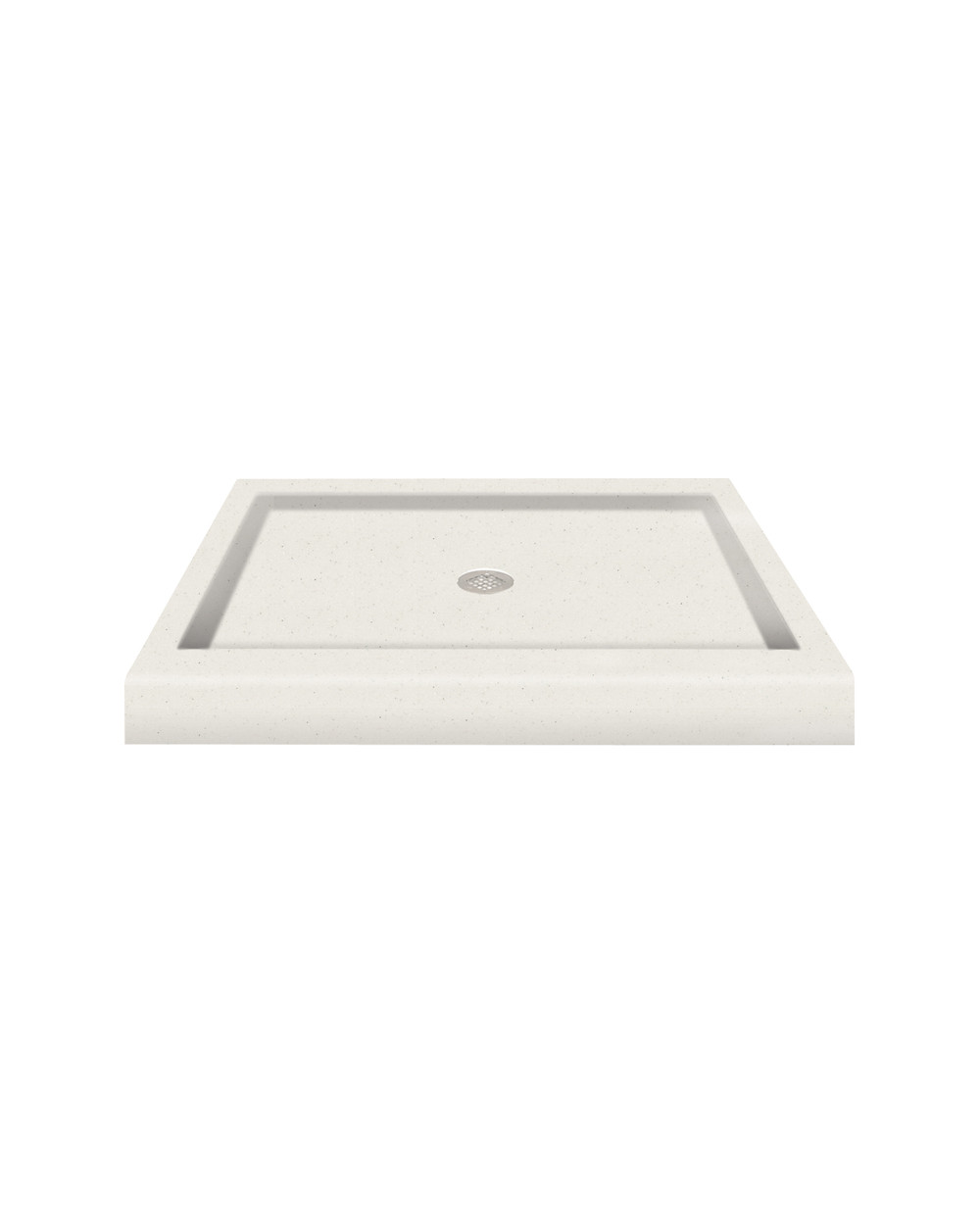36 x 36 Solid Surface Shower Base with Center Drain in Matrix Summit