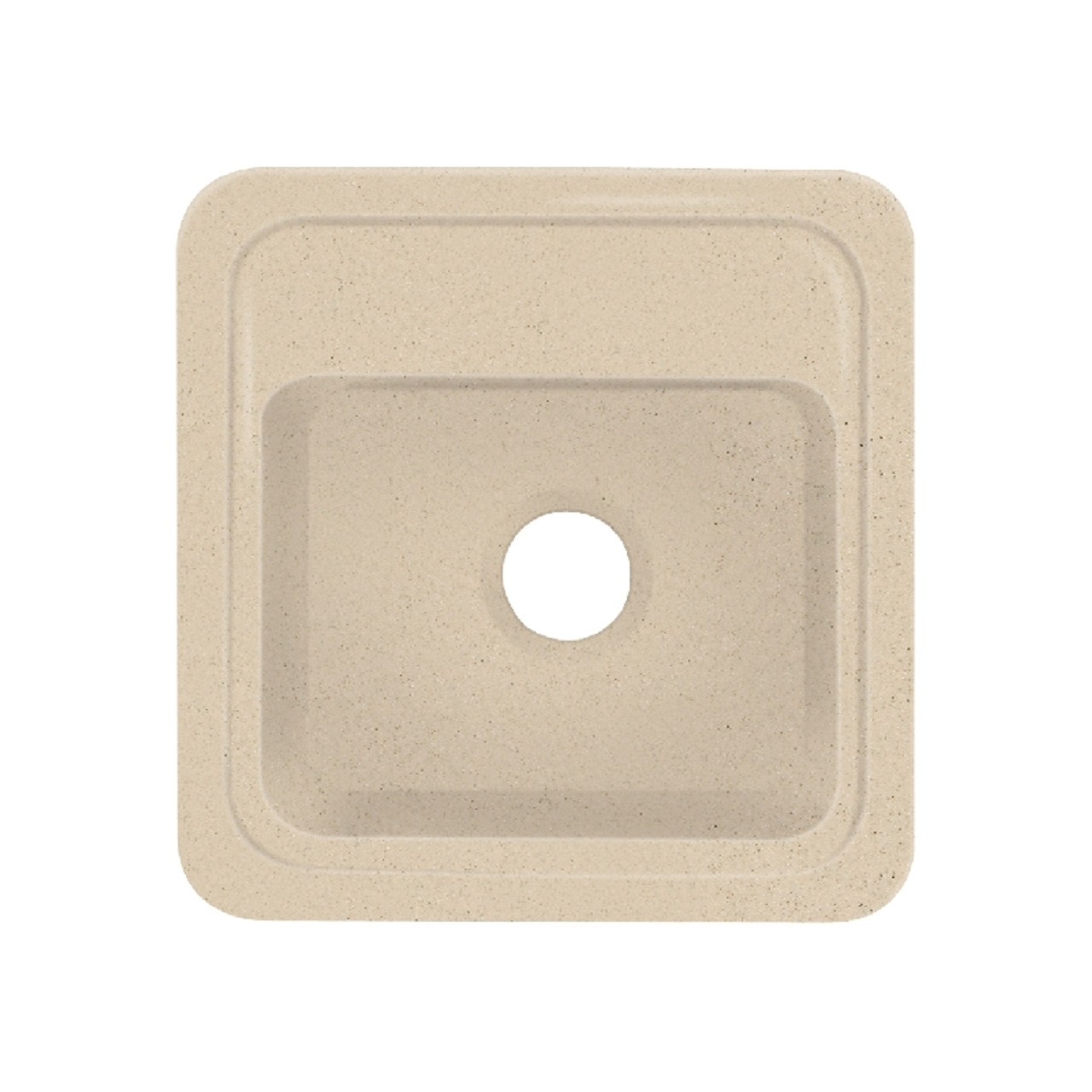 Transolid Concord 18in x 18in Solid Surface Drop-in Single Bowl Kitchen Sink, in Matrix Khaki