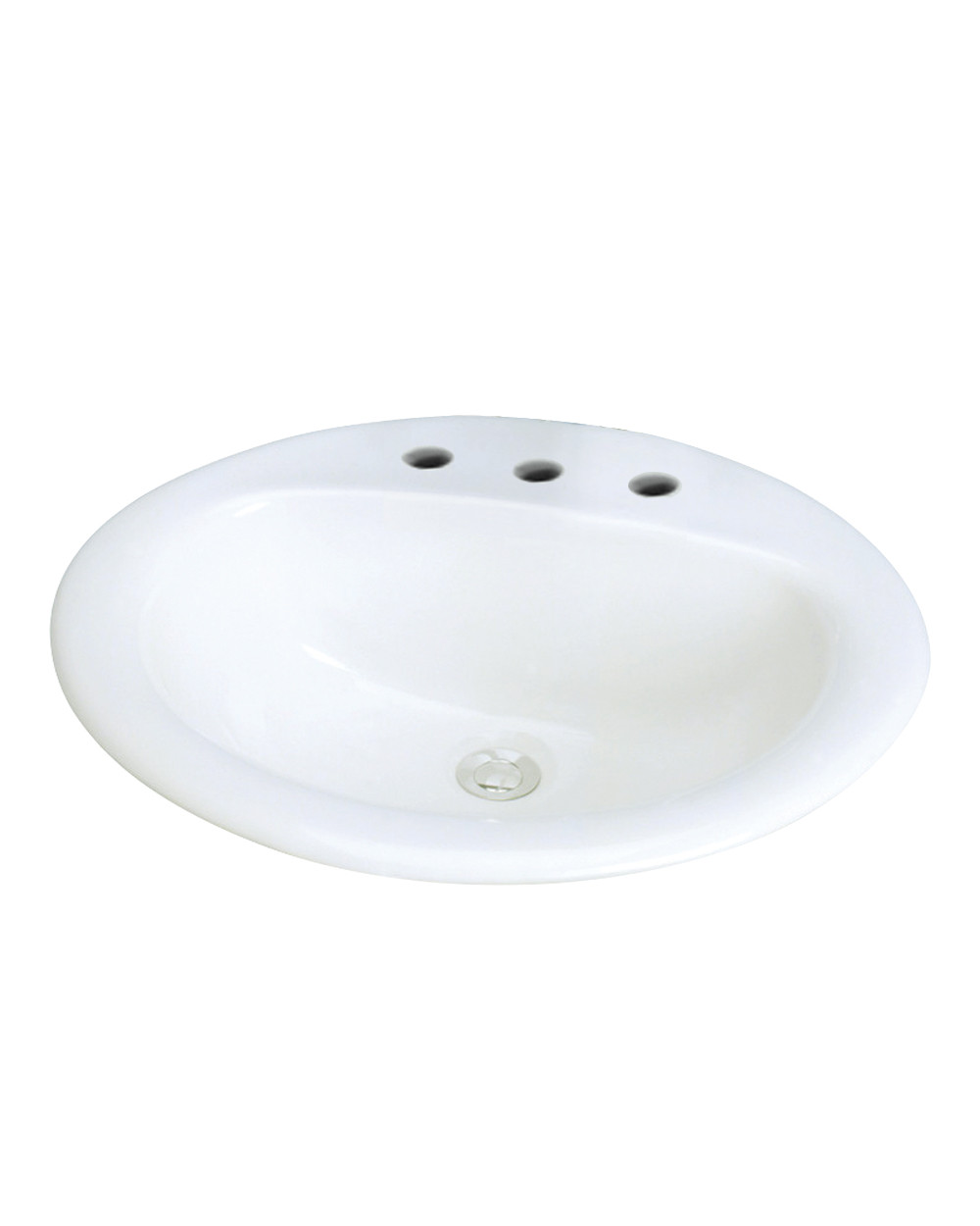 Transolid TL-1558-01 Vitreous China Drop-in Lavatory with 8-in Centerset in White