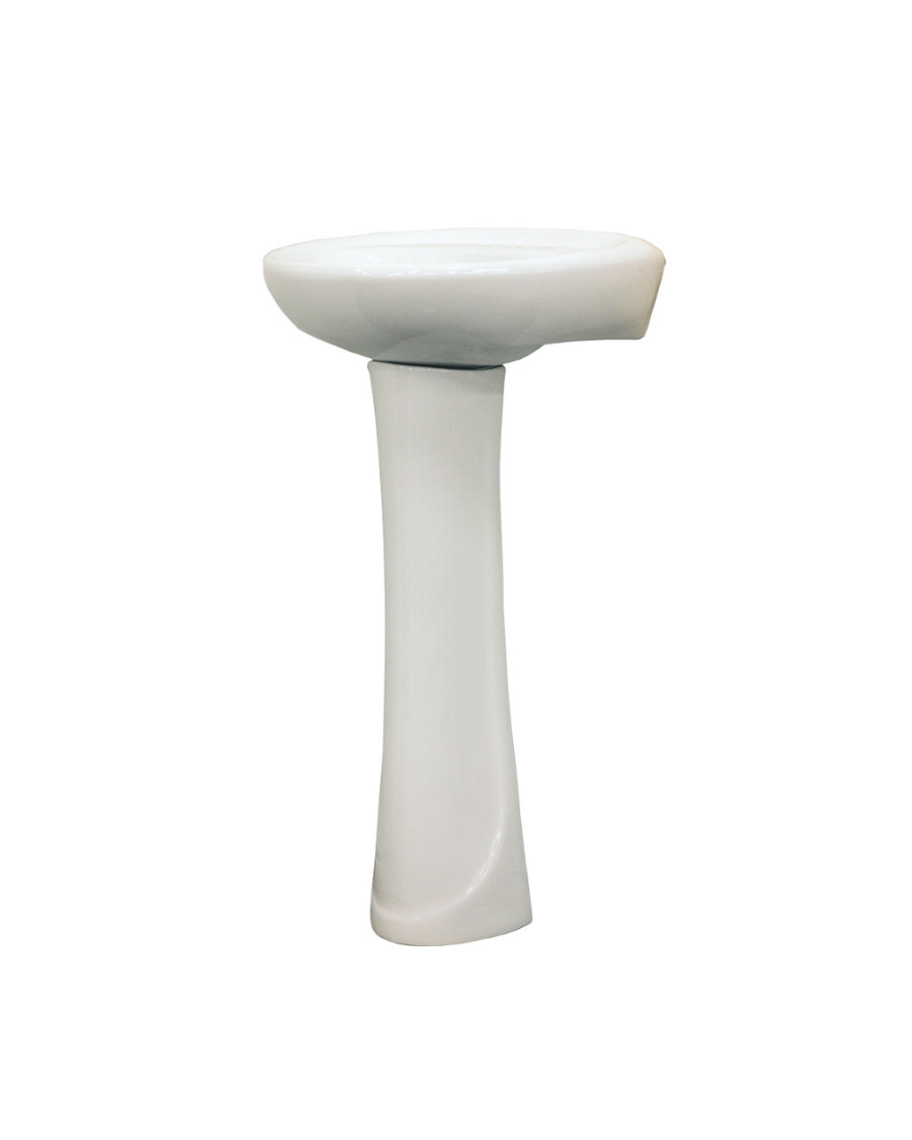Transolid Madison Petite Vitreous China 2-Piece Pedestal Lavatory with 4-in Centerset Kit, in White