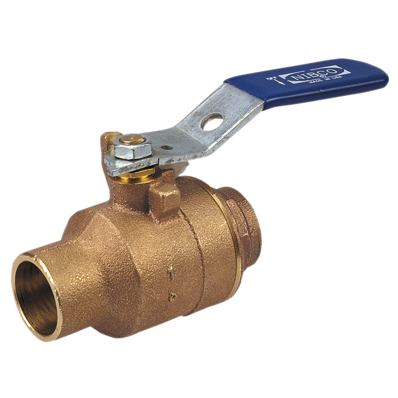 S58570 3/4 W/LEVER HDL, Two-Piece Bronze Ball Valve - Full Port, Solder End Connections, S-585-70