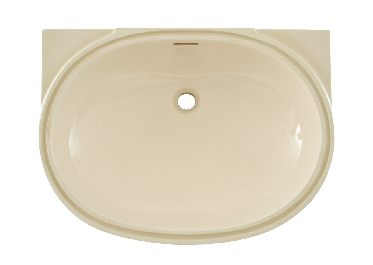 19-5/8-in Undermount Bathroom Sink with Overflow and SanaGloss Ceramic Glaze in Bone
