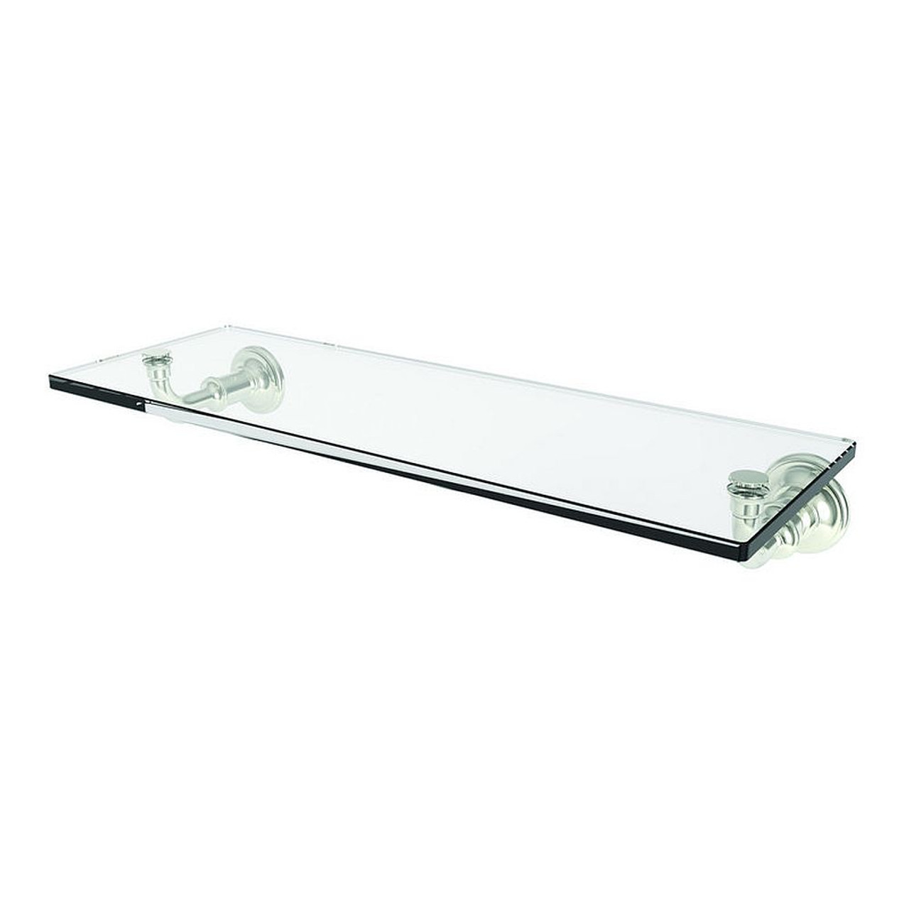 18in Tempered Glass Shelf in Polished Nickel 18in Tempered Glass Shelf in Polished Nickel