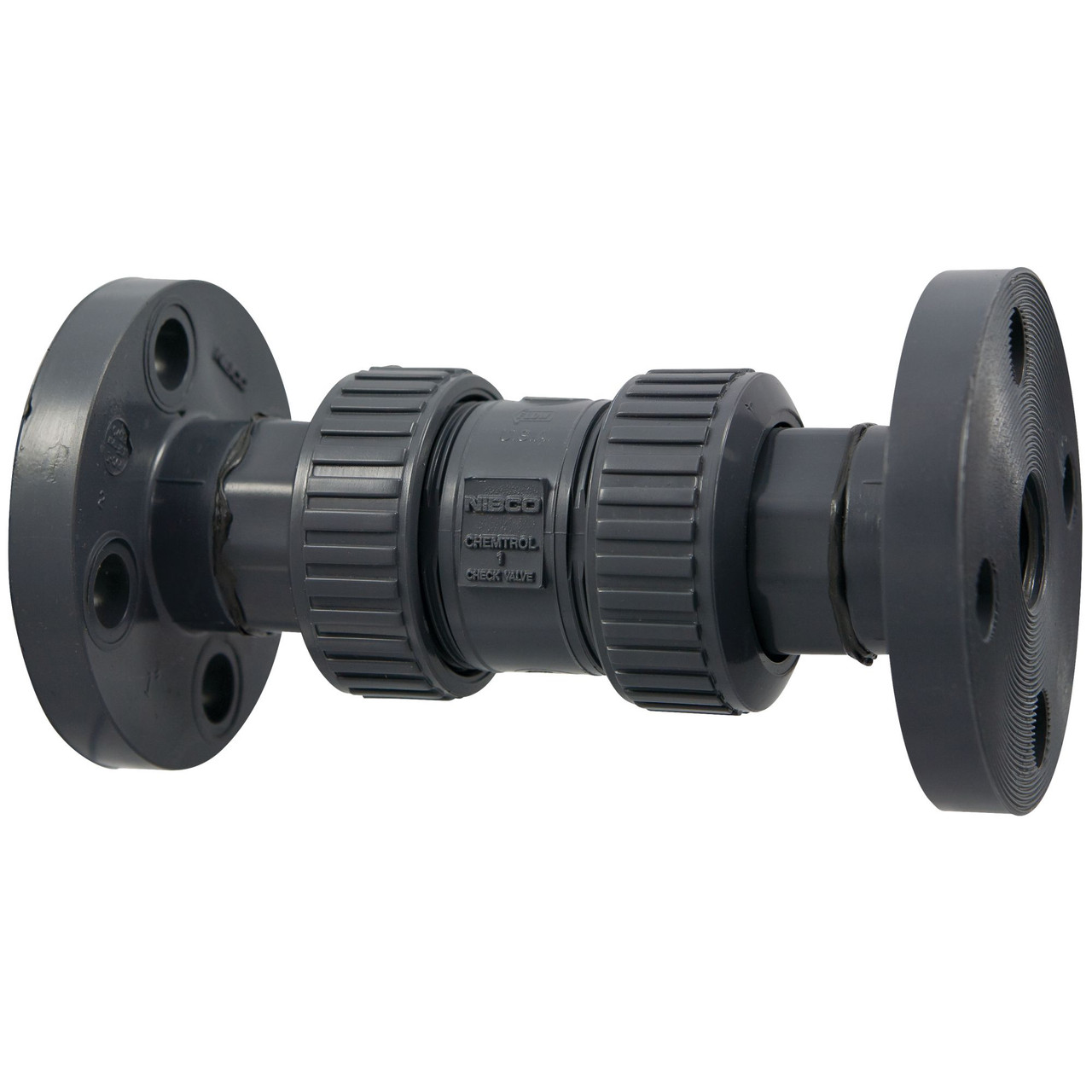F45BC-V 1 FLG TU BALL CK FKM PVC, Ball Check Valve - Flanged, True Union, PVC Schedule 80, FKM, F45BC-V
