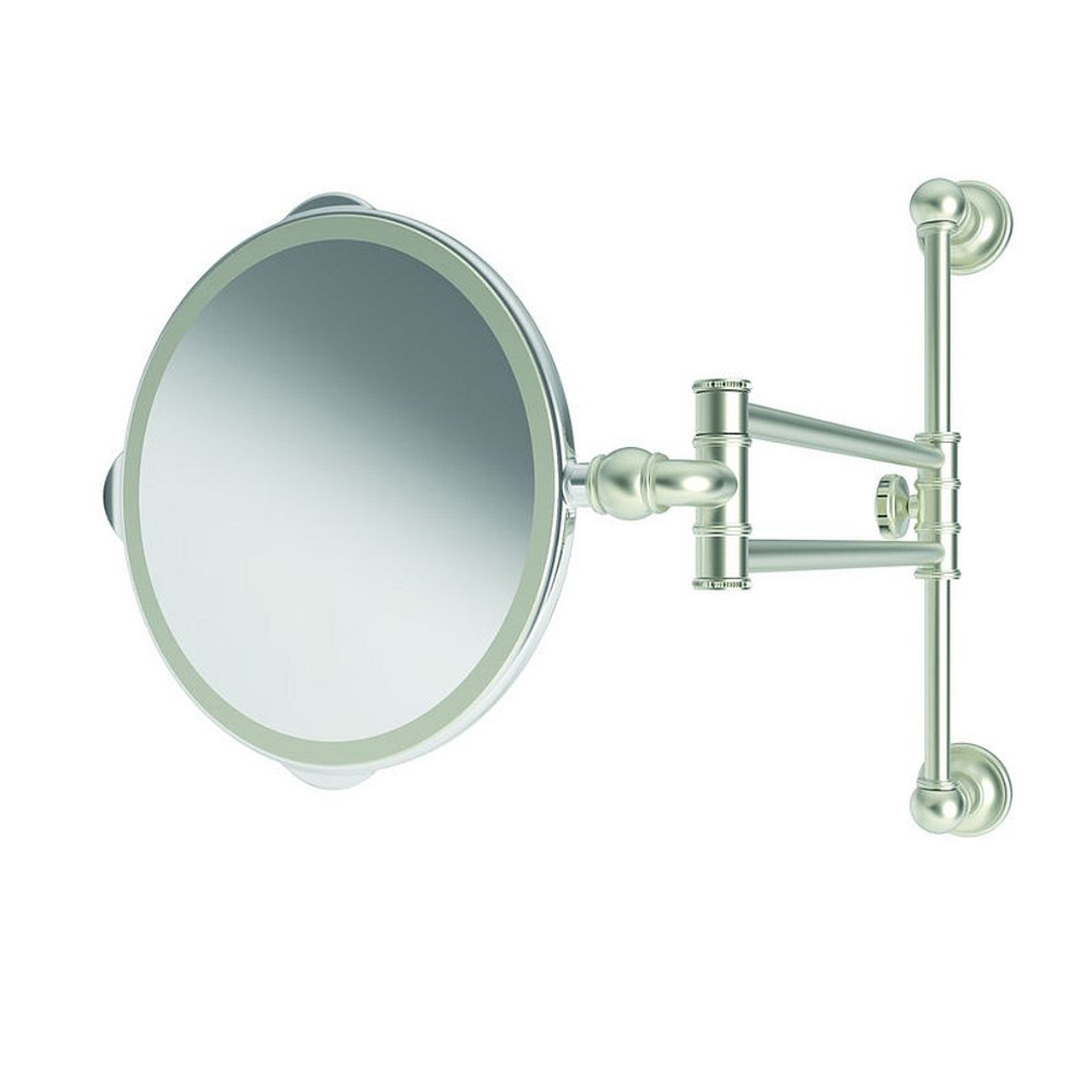 Pivoting Vanity Mirror on Slide Bar in Satin Nickel Pivoting Vanity Mirror on Slide Bar in Satin Nickel