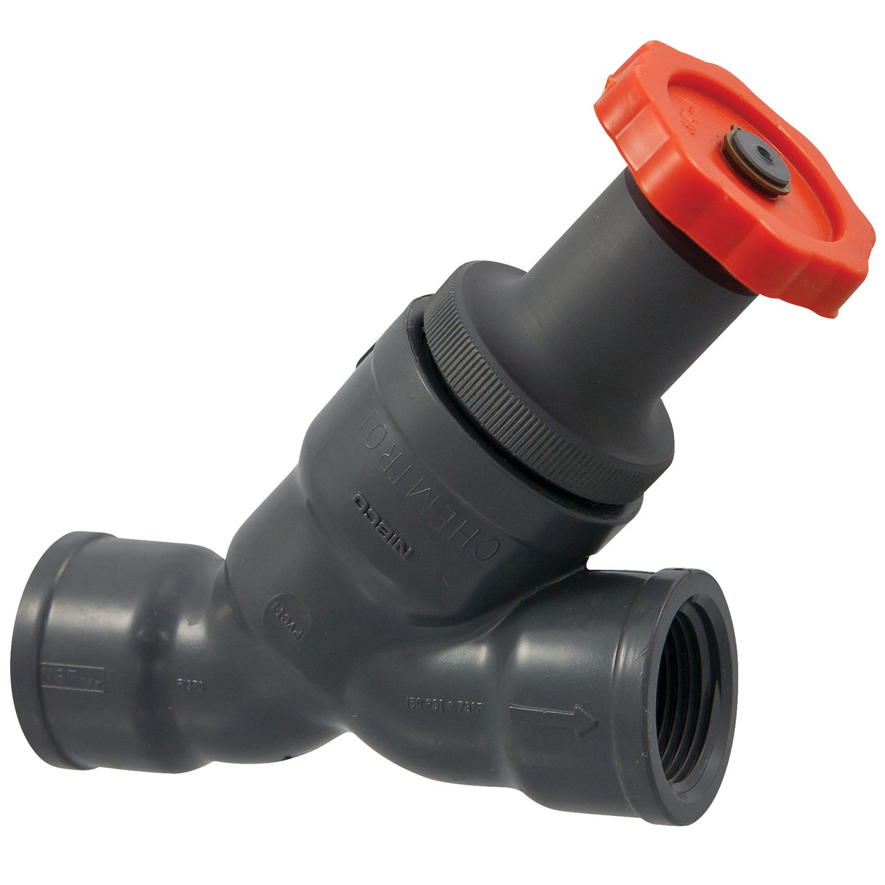 T45YP-V 1 THD Y-PATTERN PVC, Y-Pattern Globe Valve - Threaded, PVC Schedule 80, FKM, T45YP-V