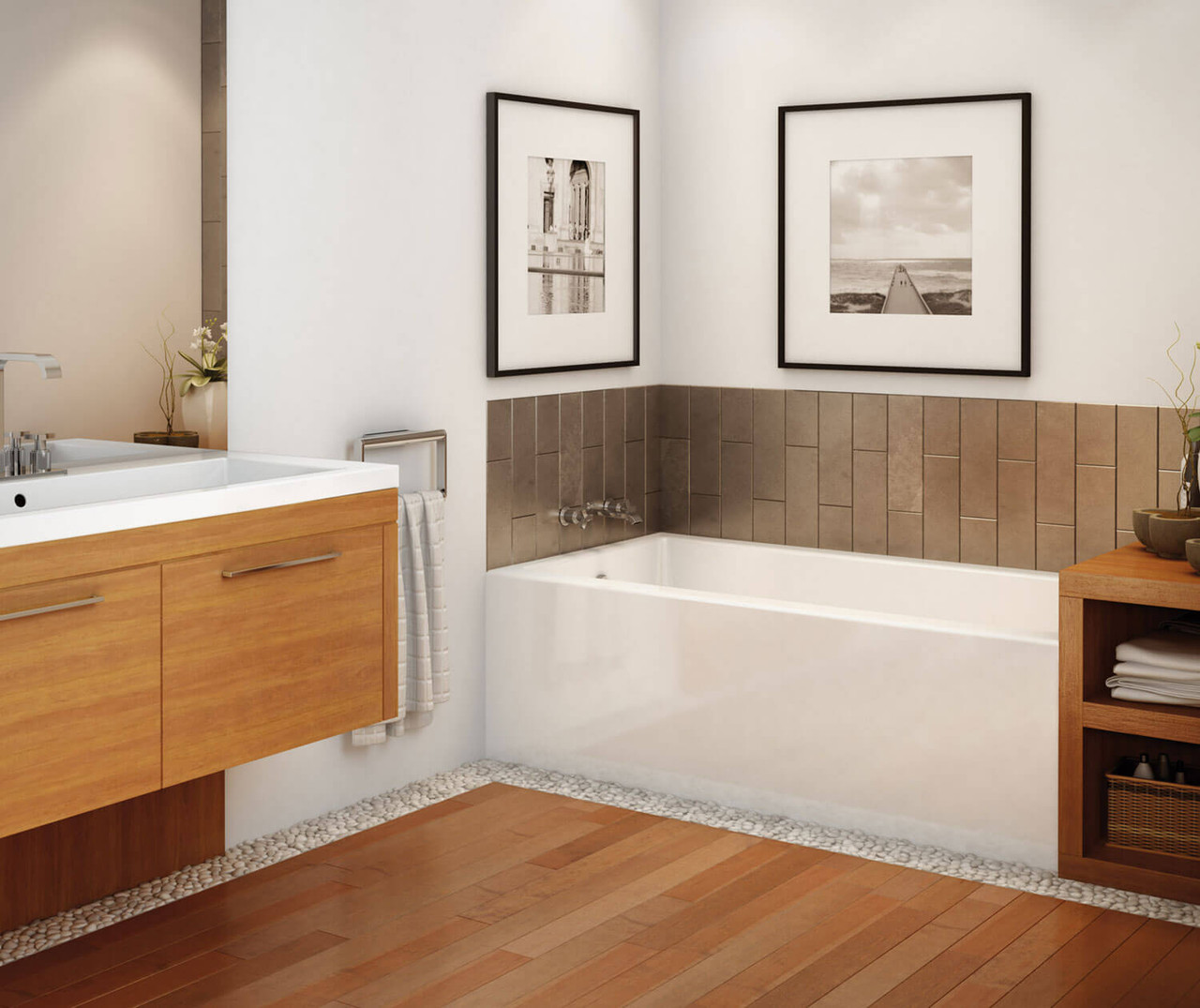 60in x 32in x 18in Rectangular Acrylic Alcove Soaking Bathtub with Left Hand Drain, Integrated Tiling Flange and Skirt, in White 60in x 32in x 18in Rectangular Acrylic Alcove Soaking Bathtub with Left Hand Drain, Integrated Tiling Flange and Skirt, in White