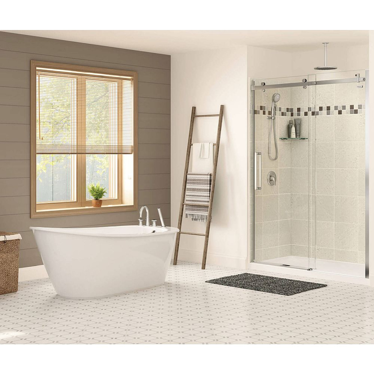 60in x 32in x 25in Oval Freestanding Fiberglass Soaking Bathtub with and End Drain, in White 60in x 32in x 25in Oval Freestanding Fiberglass Soaking Bathtub with and End Drain, in White