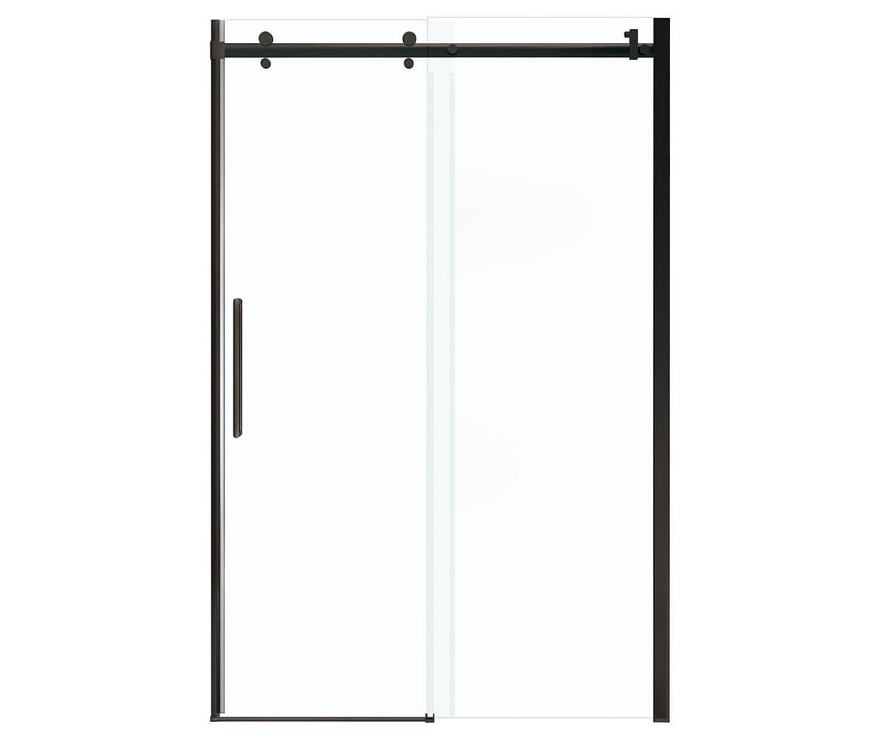 44.5 to 47in x 78.75in Frameless Slider Alcove Shower Door with Clear Glass, in Dark Bronze 44.5 to 47in x 78.75in Frameless Slider Alcove Shower Door with Clear Glass, in Dark Bronze