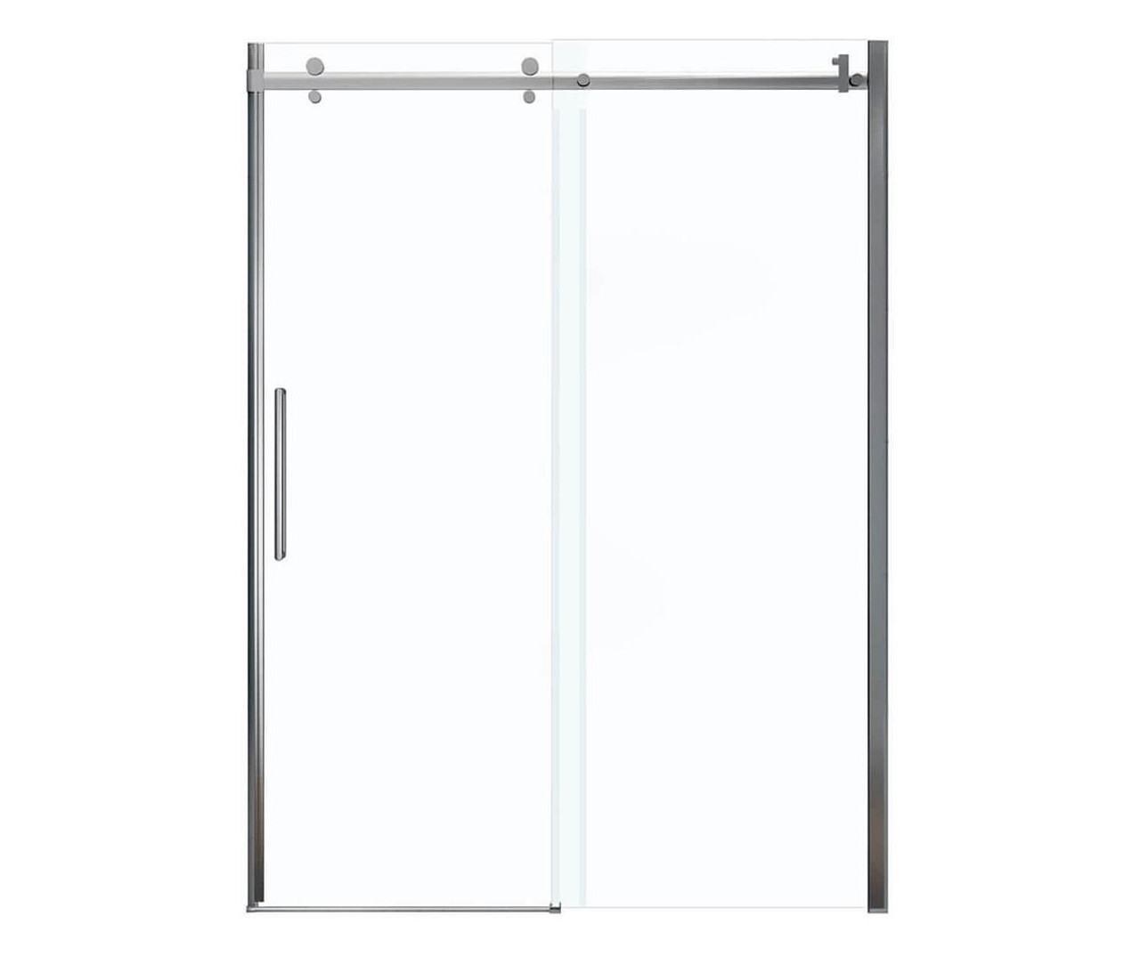 56.5 to 59in x 78.75in Frameless Slider Alcove Shower Door with Clear Glass, in Chrome 56.5 to 59in x 78.75in Frameless Slider Alcove Shower Door with Clear Glass, in Chrome