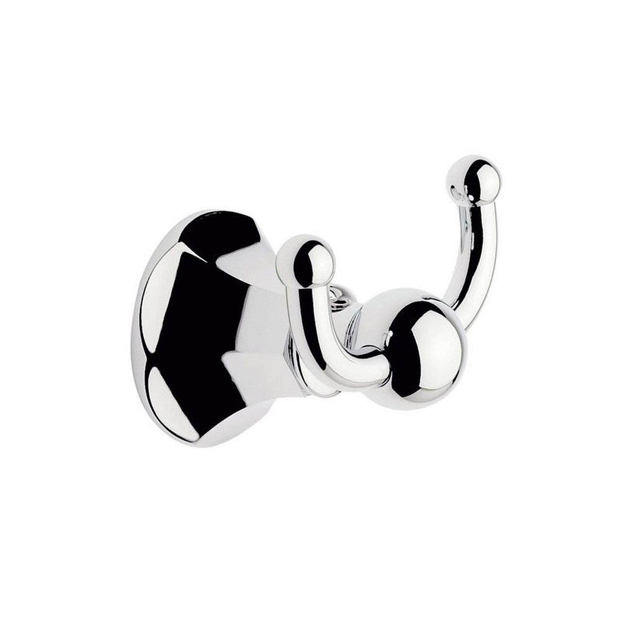 Double Hook Brass Robe Hook in Polished Chrome Double Hook Brass Robe Hook in Polished Chrome