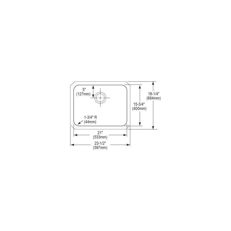 Elkay ELUH211510 Stainless Steel Single Bowl Undermount Sink in Lustrous Highlighted Satin