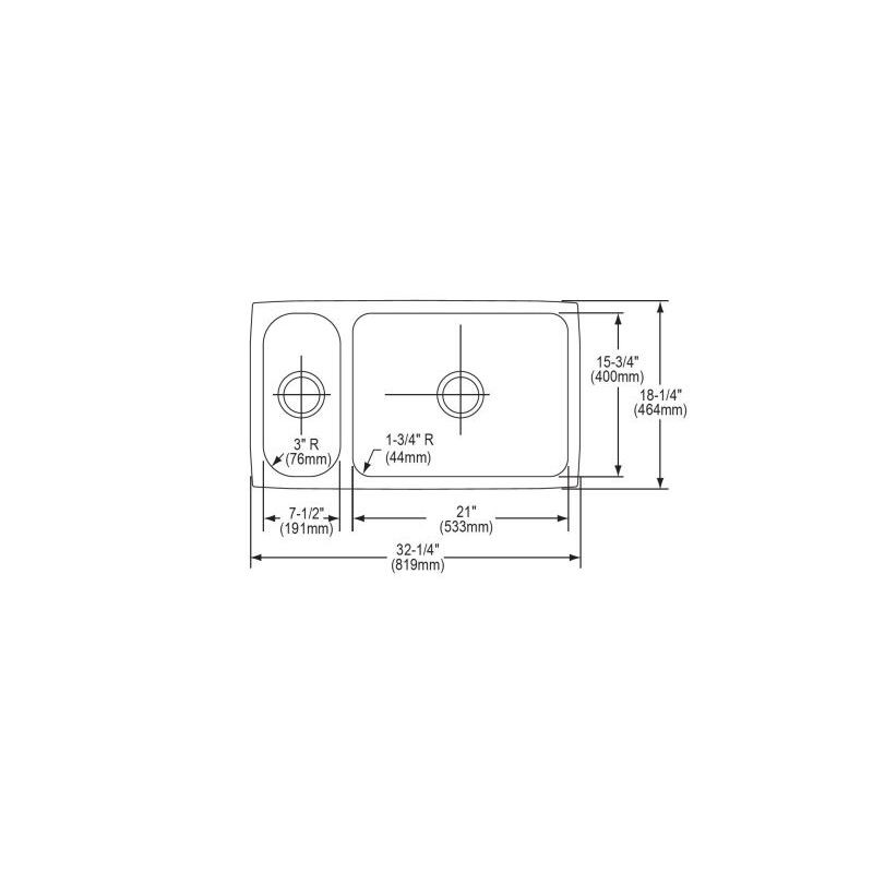 Elkay ELUH3219 Stainless Steel Double Bowl Undermount Sink in Lustrous Highlighted Satin