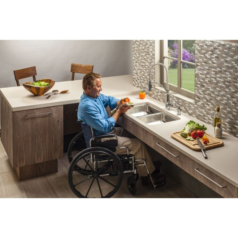 Elkay ELUHAD311855 Stainless Steel Double Bowl Undermount Sink in Lustrous Highlighted Satin