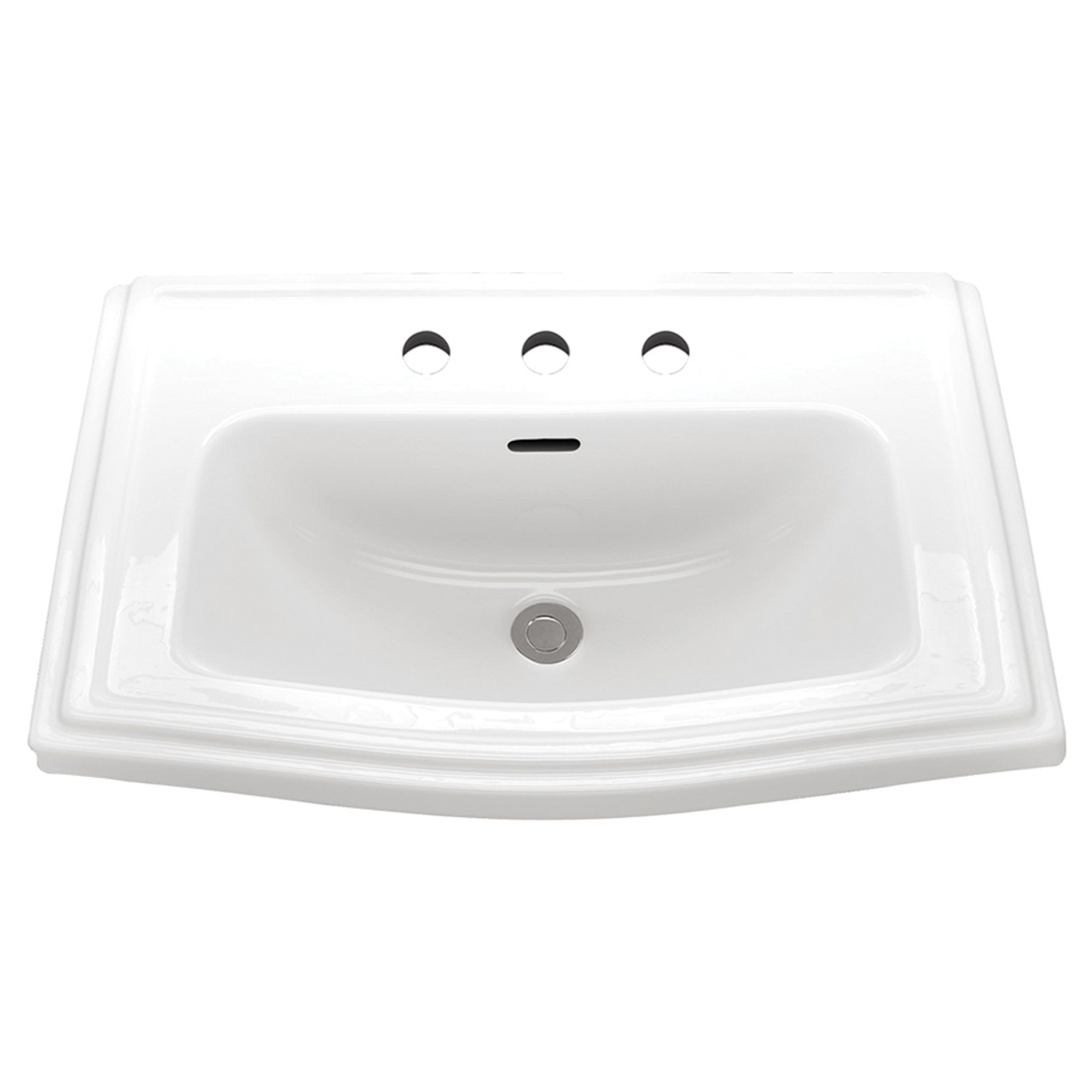 25-in Drop In Bathroom Sink with 3 Faucet Holes Drilled and Overflow in Cotton 25-in Drop In Bathroom Sink with 3 Faucet Holes Drilled and Overflow in Cotton