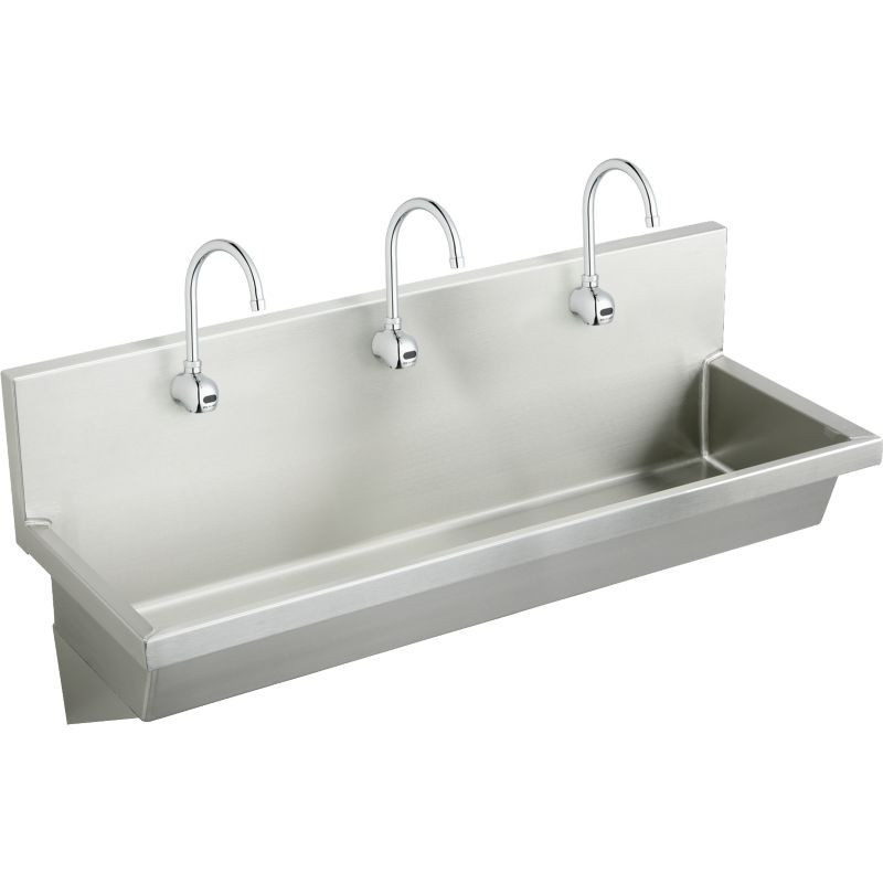 Elkay EWMA6020SACTMC Commercial Stainless Steel Handwash Sink Package with Single Faucet Hole in Buffed Satin