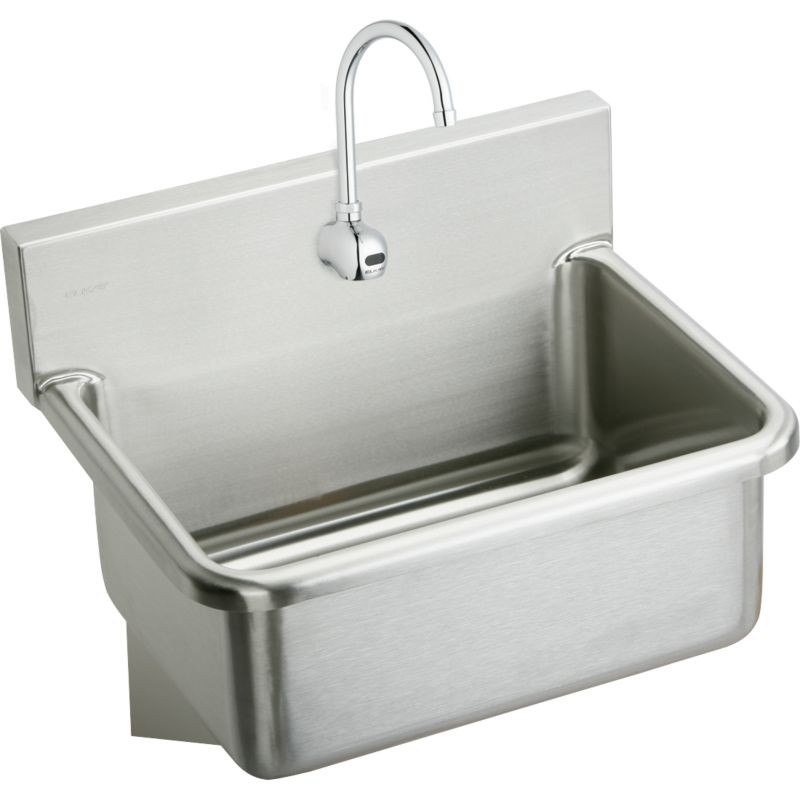 Elkay EWS3120SACTMC Commercial Scrub Sink Package with Single Faucet Hole in Buffed Satin