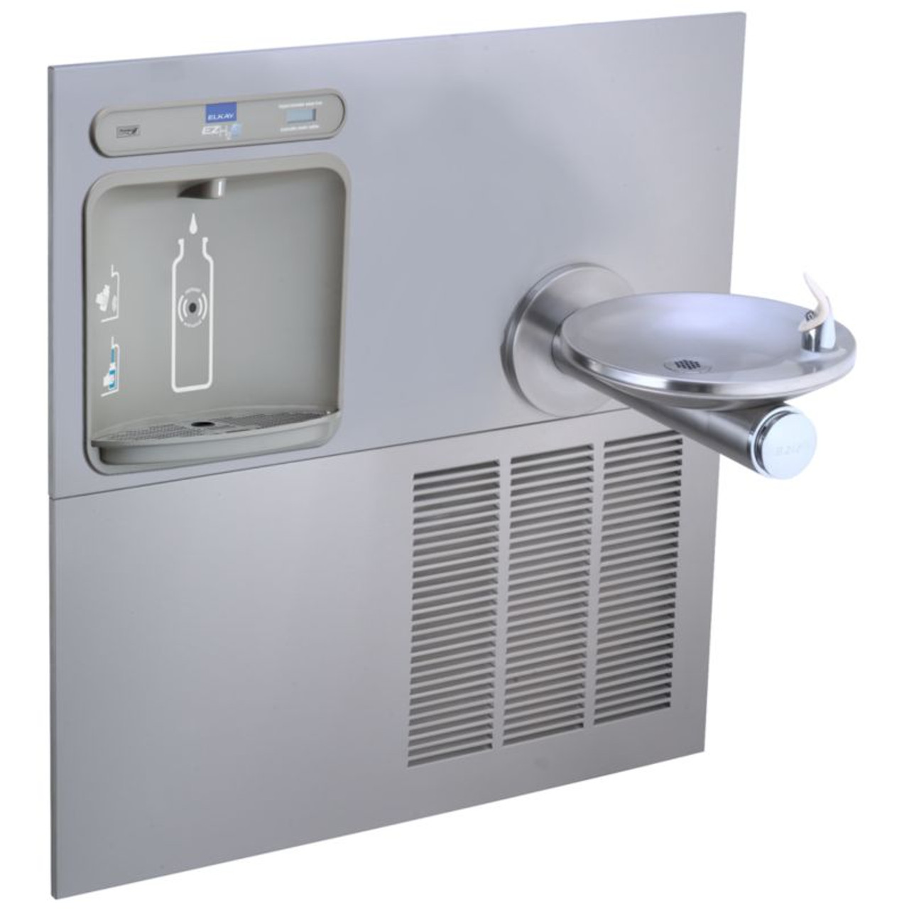 Bottle Filling Station with Retrofit SwirlFlo Fountain in Stainless Steel