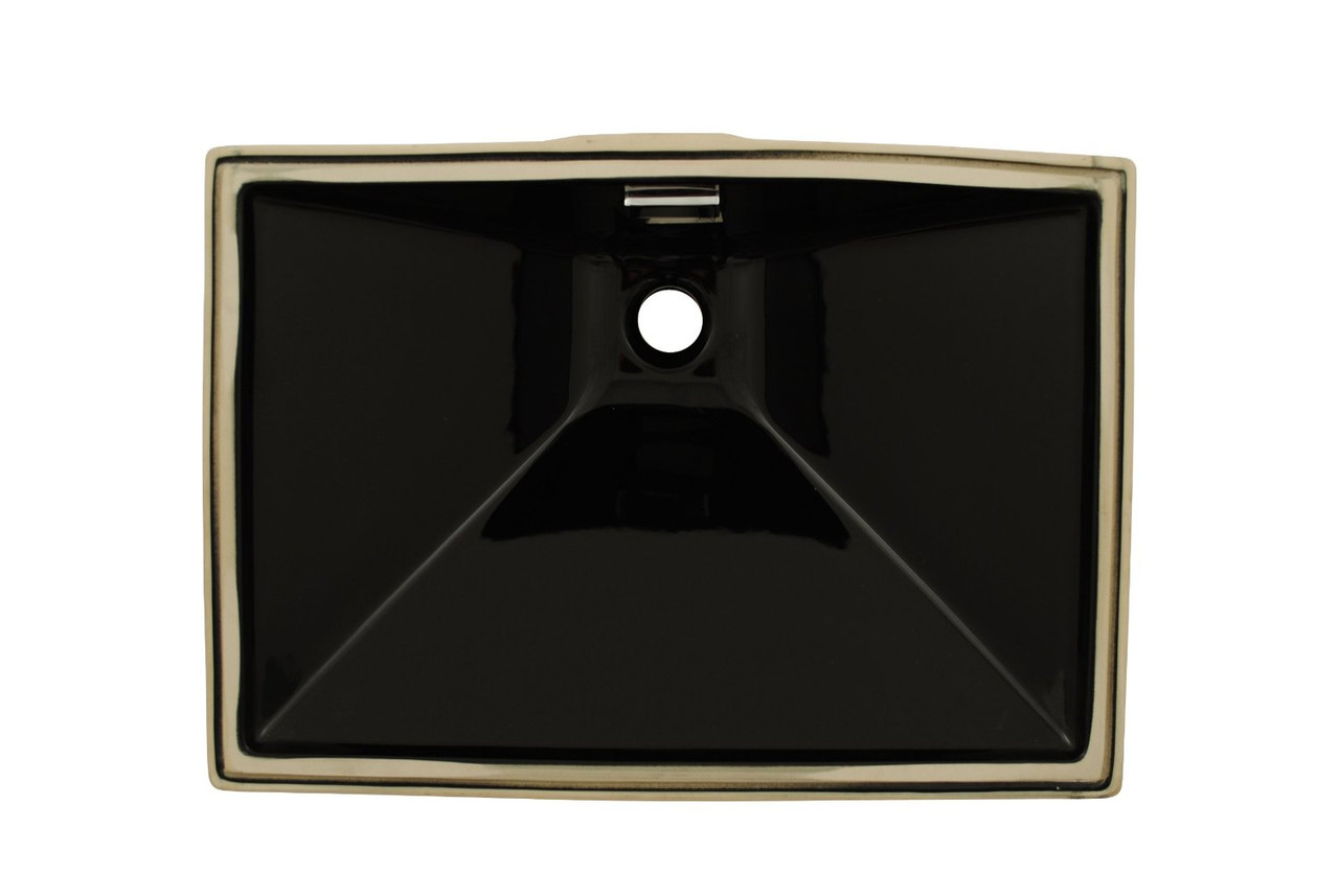 21-in Undermount Bathroom Sink with Overflow in Ebony