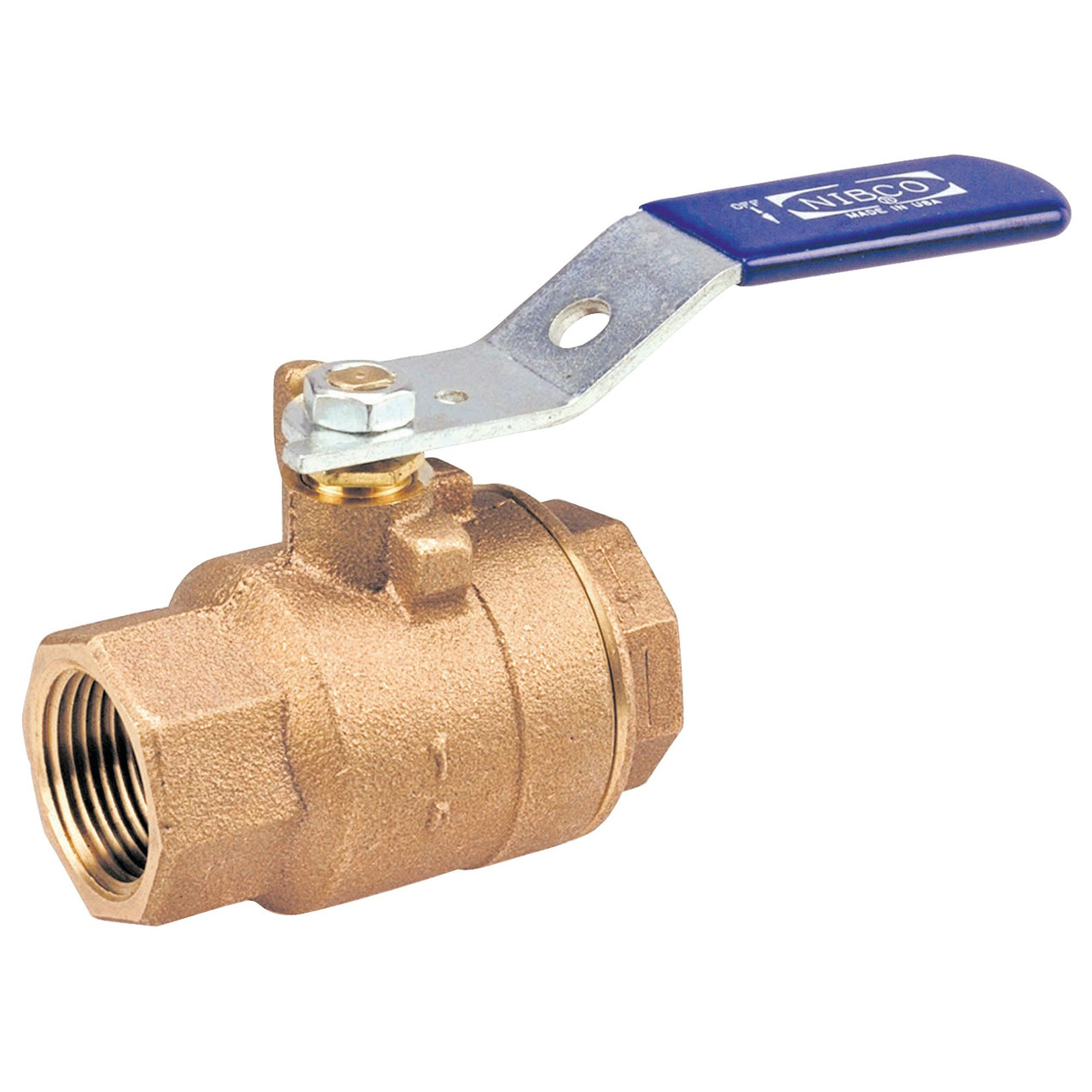 T58070 2 THRD BALL CONV PT BRZ, Two-Piece Bronze Ball Valve - Conventional Port, Threaded, T-580-70  - Box of 10