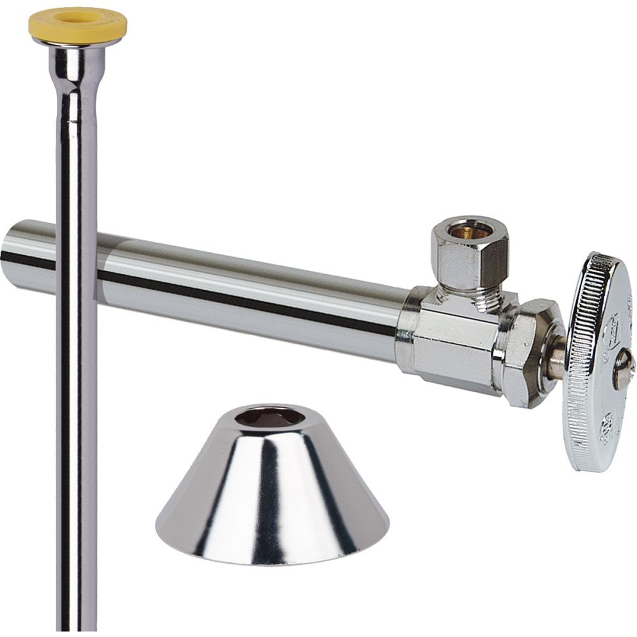 1/2 in. Nom Sweat x 3/8 in. O.D. Comp Toilet Multi-Turn 5" Sweat Extension Tube x Compression Angle Stop, Copper Riser 1/2 in. Nom Sweat x 3/8 in. O.D. Comp Toilet Multi-Turn 5" Sweat Extension Tube x Compression Angle Stop, Copper Riser