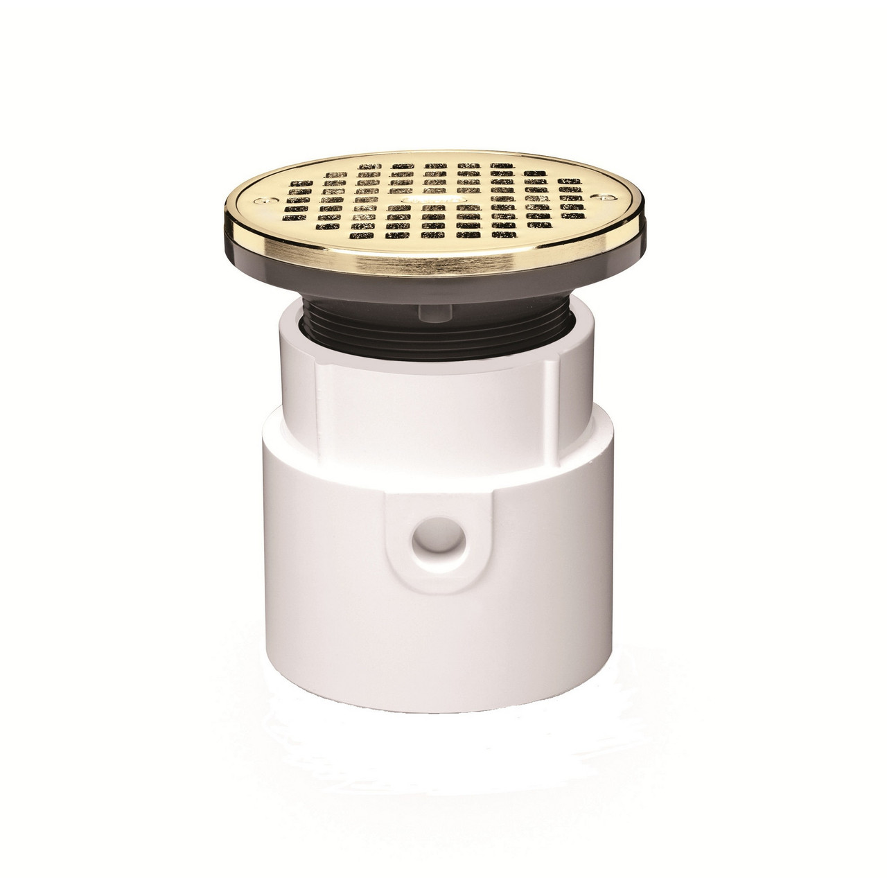 Oatey 4" PVC General Purpose Hub Fit Drain w/ 8" Cast CHR Grate & Round Top