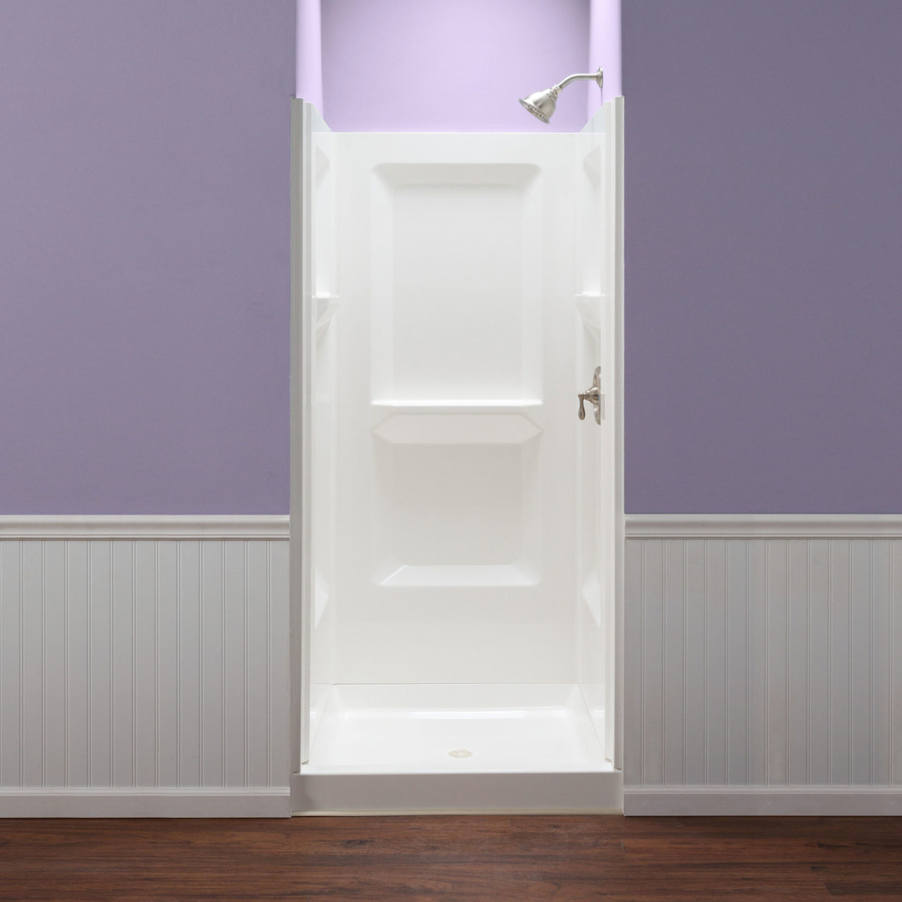 Durawall 36 in. x 36 in. x 73-1/4 in. 3-piece Direct-to-Stud Shower Wall in White Durawall 36 in. x 36 in. x 73-1/4 in. 3-piece Direct-to-Stud Shower Wall in White